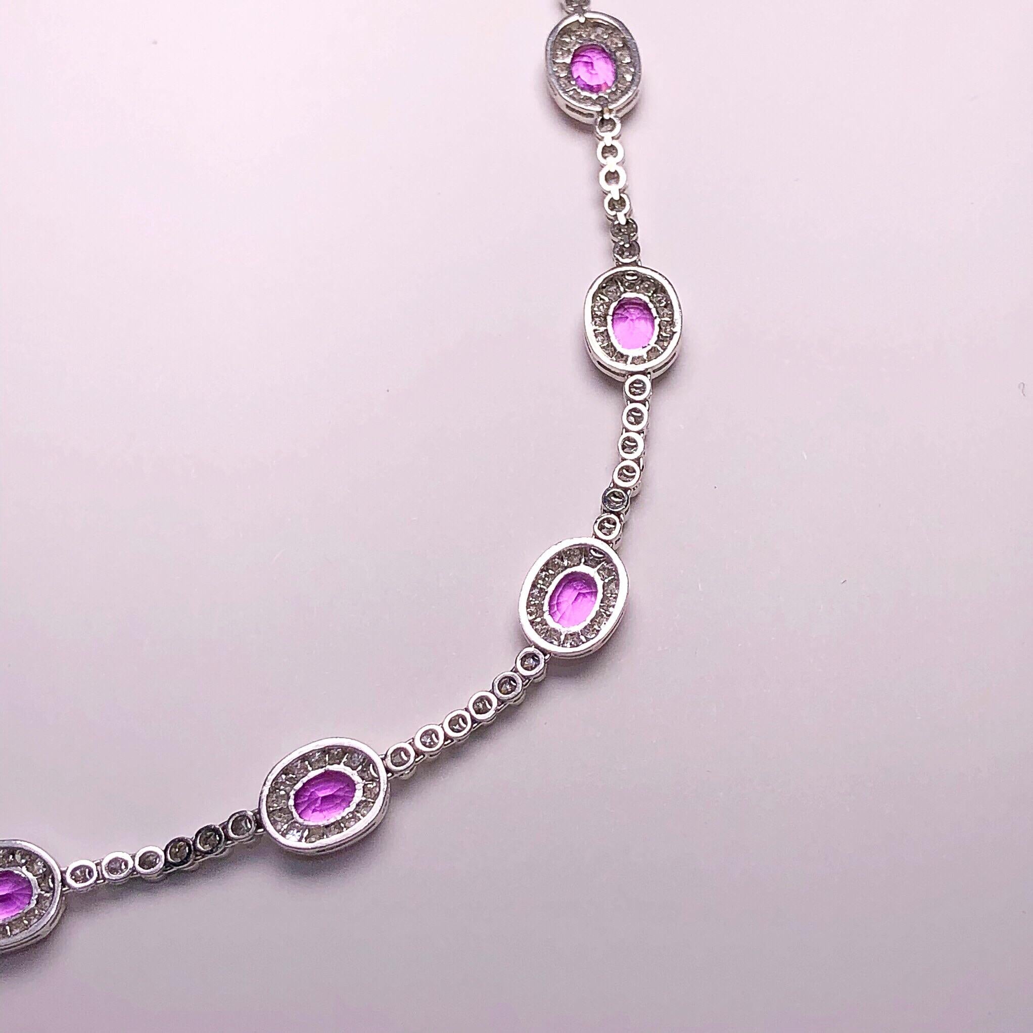 pink sapphire and diamond necklace