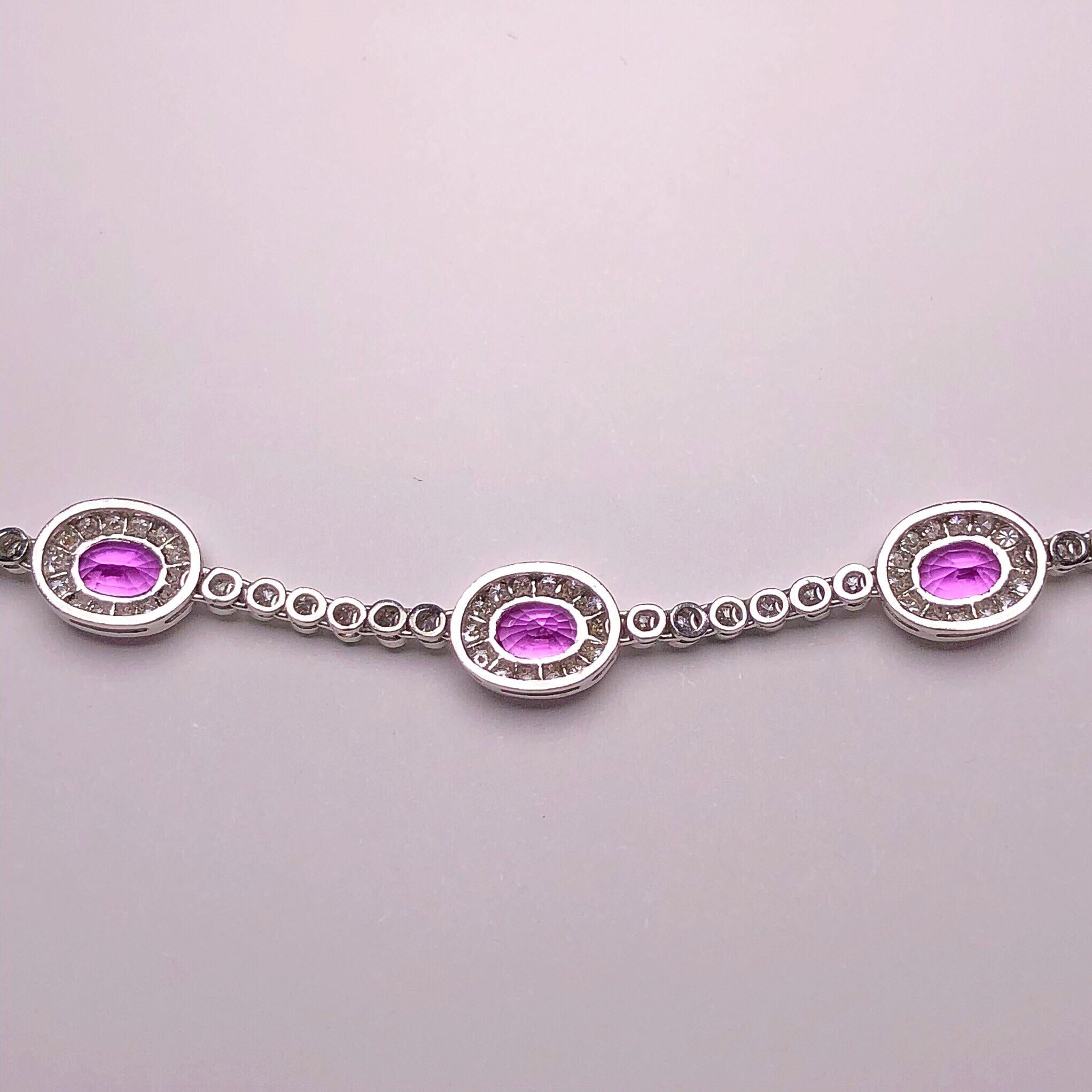 pink sapphire diamond necklace