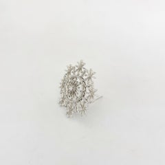 Cellini 18 Karat White Gold and 1.51 Carat Diamond Micro Pave Snowflake Brooch