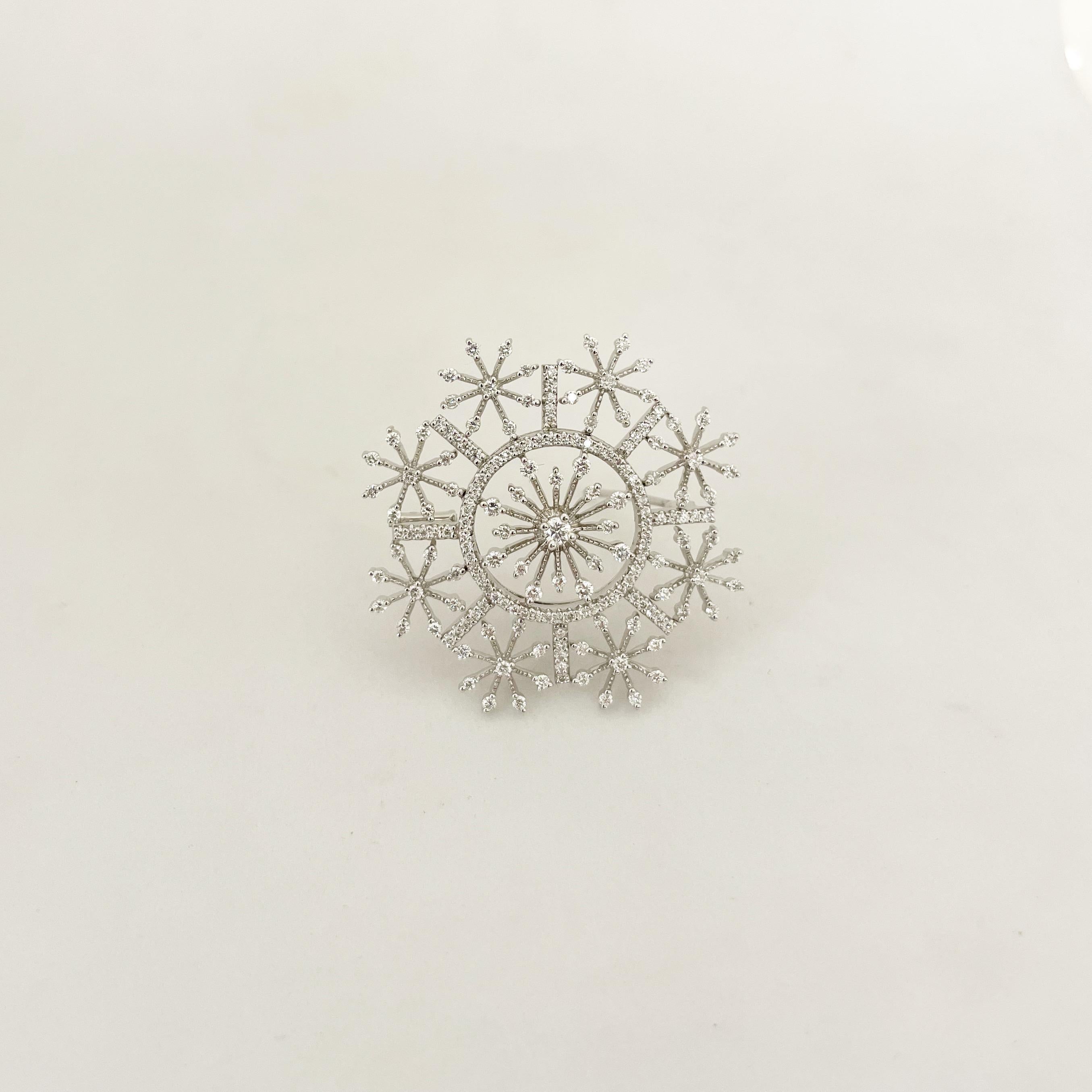 diamond snowflake brooch