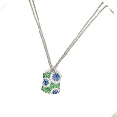 Cellini 18kt White Gold "Kaleidoscope" Pendant Diamond, Blue Sapphire & Diamonds