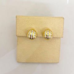 Cellini 18 Karat Yellow Gold 2.13 Carat Diamond Button Earrings