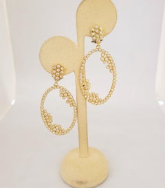 Cellini: 18 Karat Gelbgold 3,88 Karat Hängeohrringe mit Diamant-Blumen