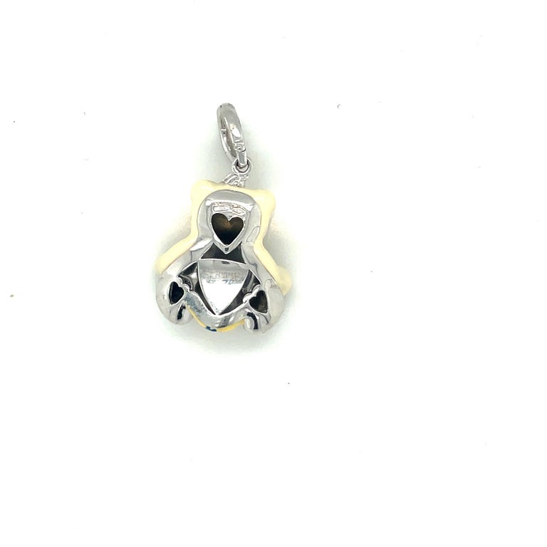 Cellini Exclusive 18KT White Gold Enamel Boy Teddy Bear Charm For Sale at  1stDibs