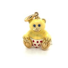 Cellini Exclusive 18kt Yellow Gold and Enamel Teddy Bear Charm