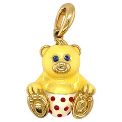 Cellini Exclusive 18kt Yellow Gold and Enamel Teddy Bear Charm