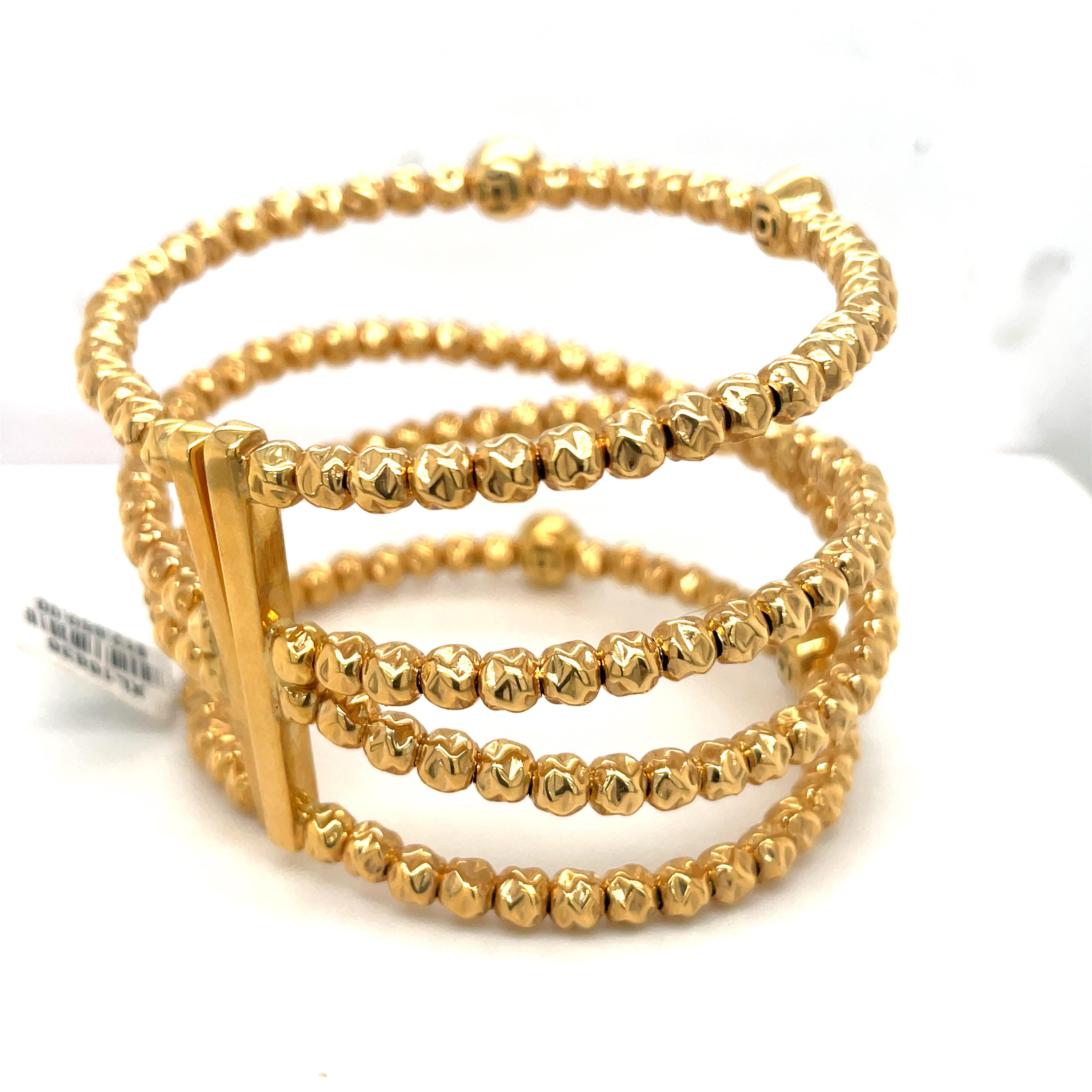 Cellini Bracelet manchette à quatre rangées de perles en or rose 18 carats et diamants 1,16 carat Neuf - En vente à New York, NY