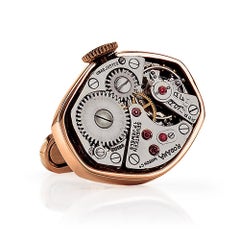 Cellini Jewelers 18 Karat Rose Gold Watch Movement Cufflinks