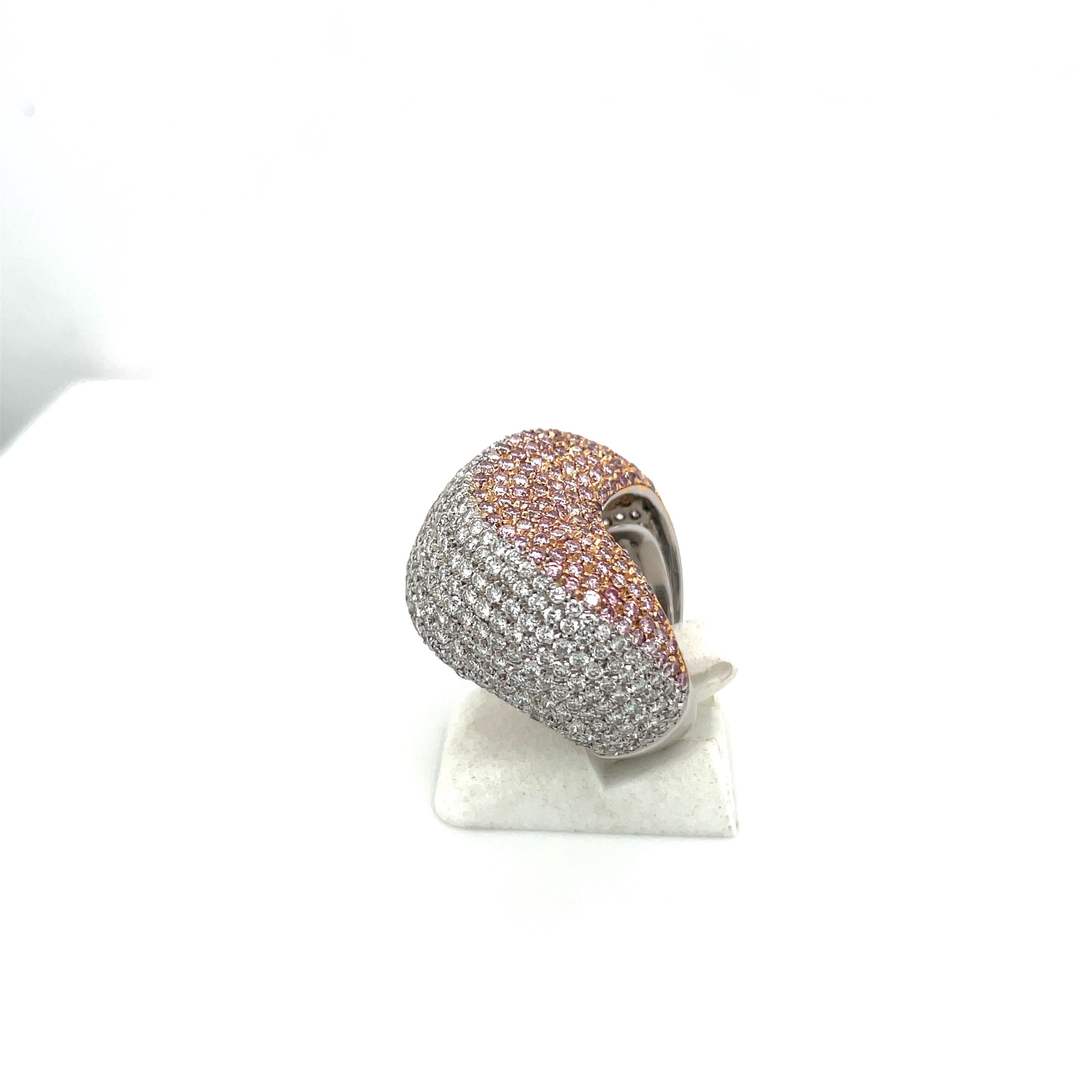 Cellini Jewelers Or blanc 18 carats, 2,89 carats Rose et 1,19 carat. Bague en diamant blanc en vente 1