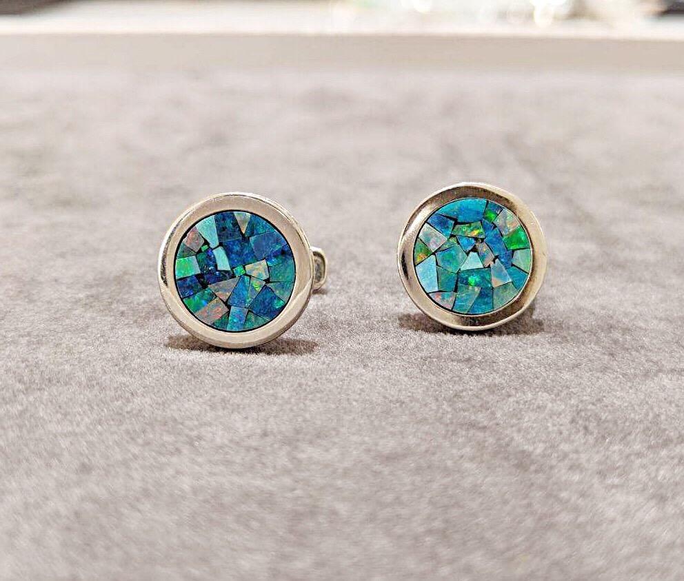 mosaic opal earrings