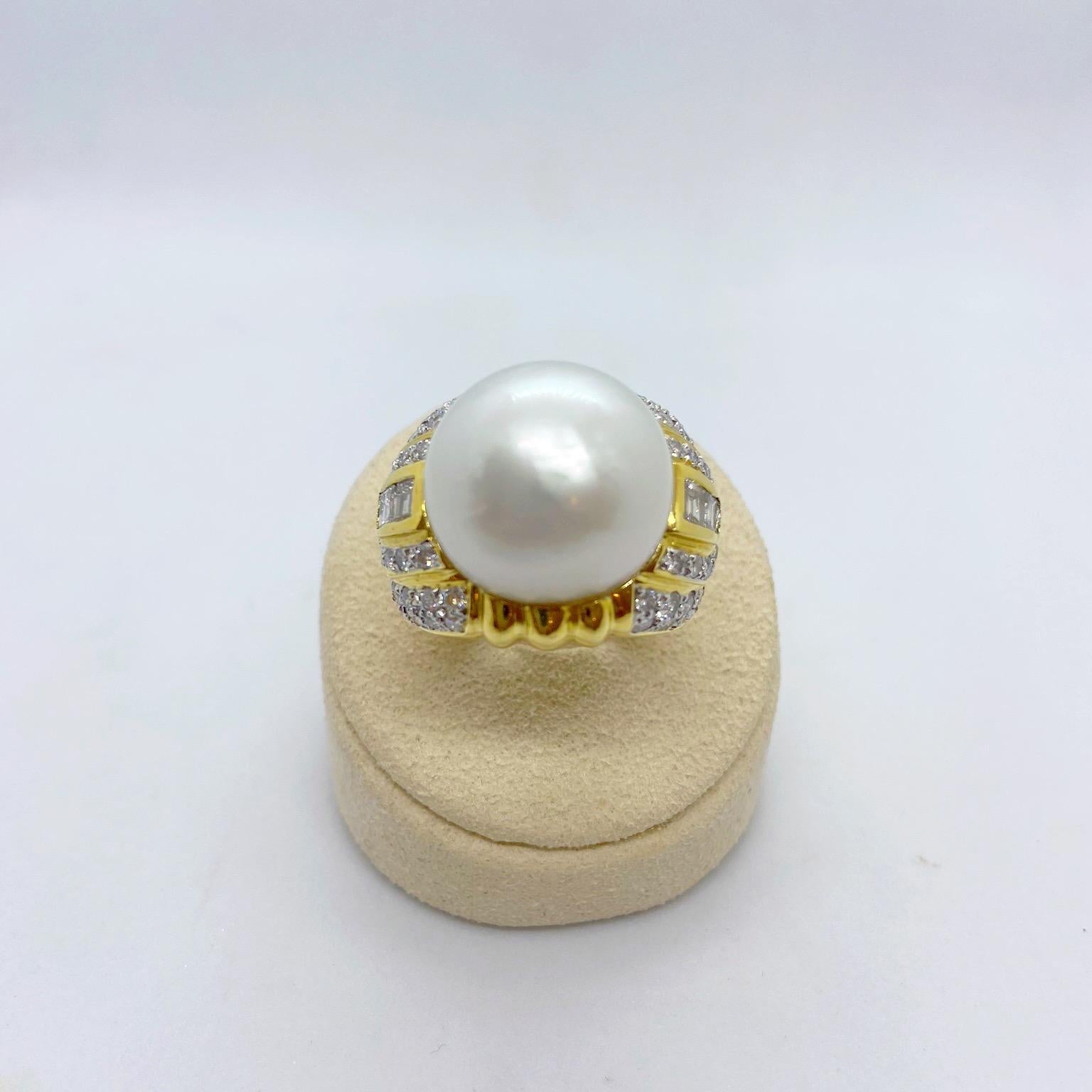 mens pearl ring gold