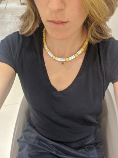 18 Karat Yellow Gold and Platinum 8.28 Carat Diamond Necklace