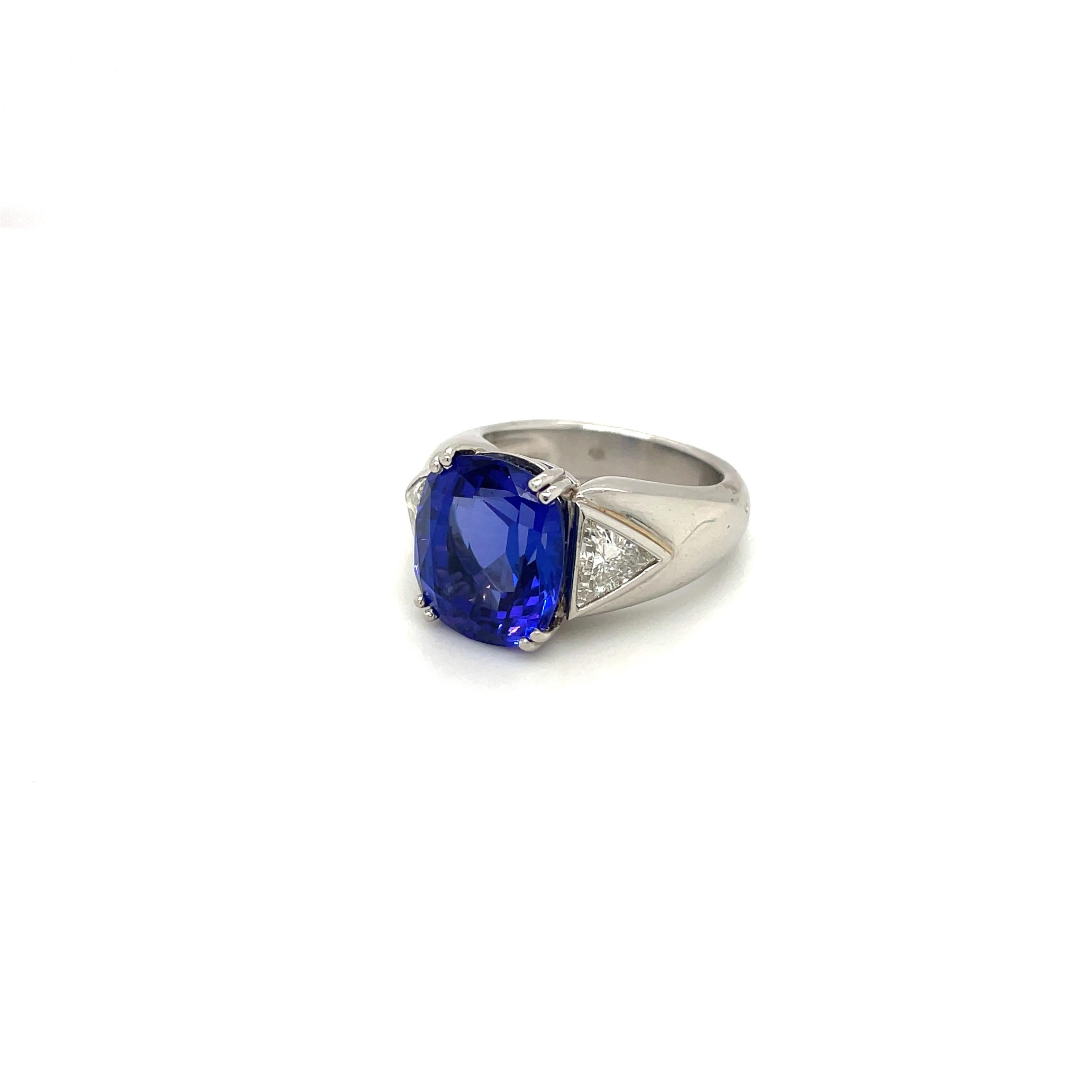 diamond ring with tanzanite side stones