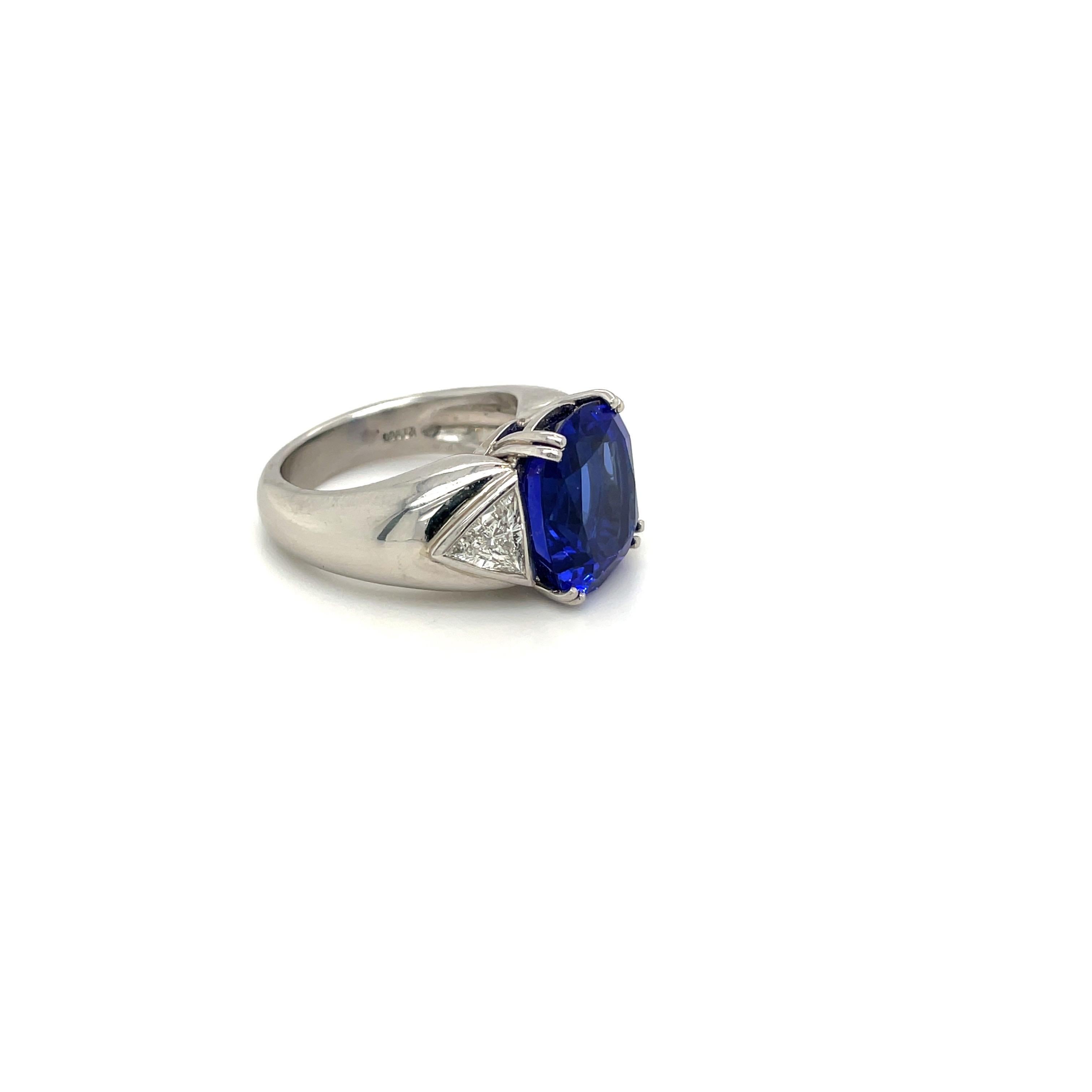 diamond ring with tanzanite side stones