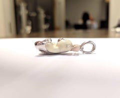 Exclusive 18 Karat White Gold and Enamel Teddy Bear Charm