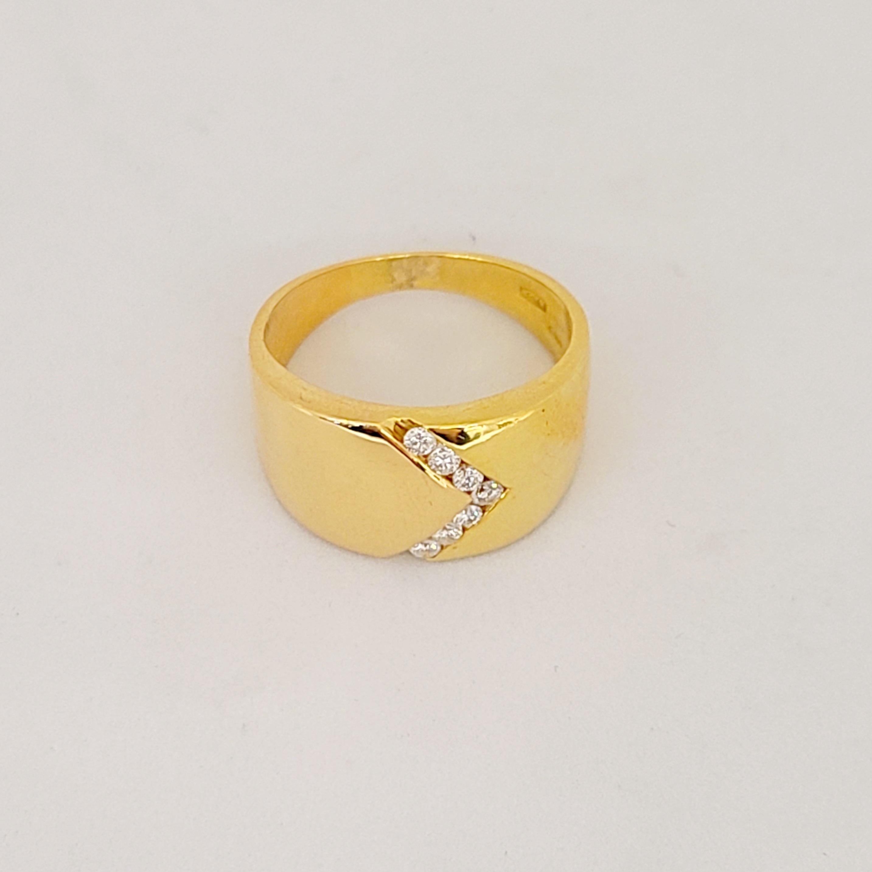 Contemporain Bague NYC en or jaune 18 carats et diamants de 0,21 carat en vente