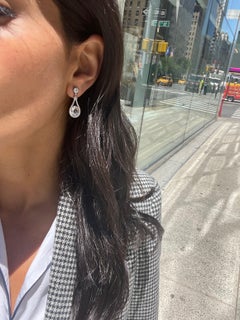 Cellini Joyeros NYC Plat. 4,02Ct. Pendientes de gota de rosa y diamante talla completa