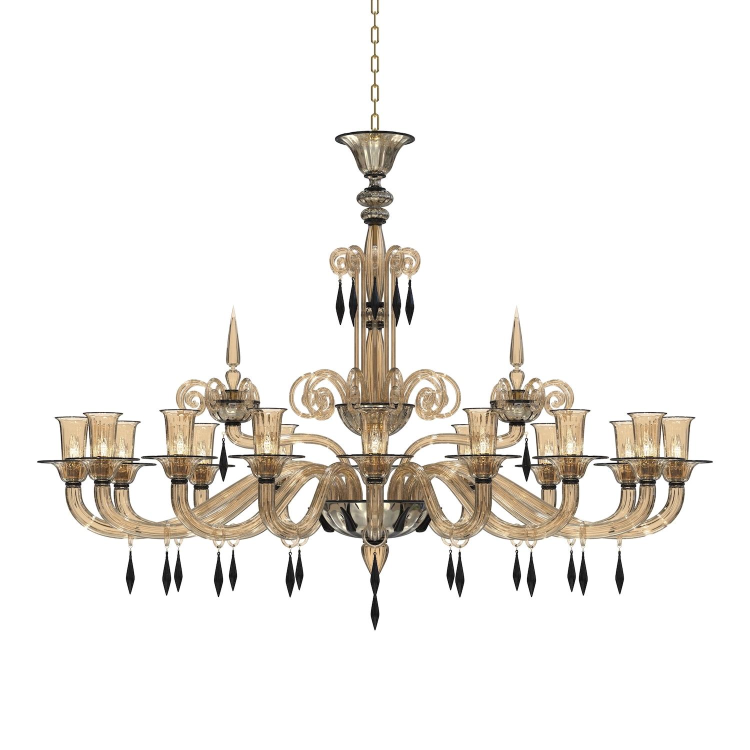 CELLINI Ovaler Kronleuchter 16 Lichter Muranoglas geblasen Made in Italy im Angebot 1
