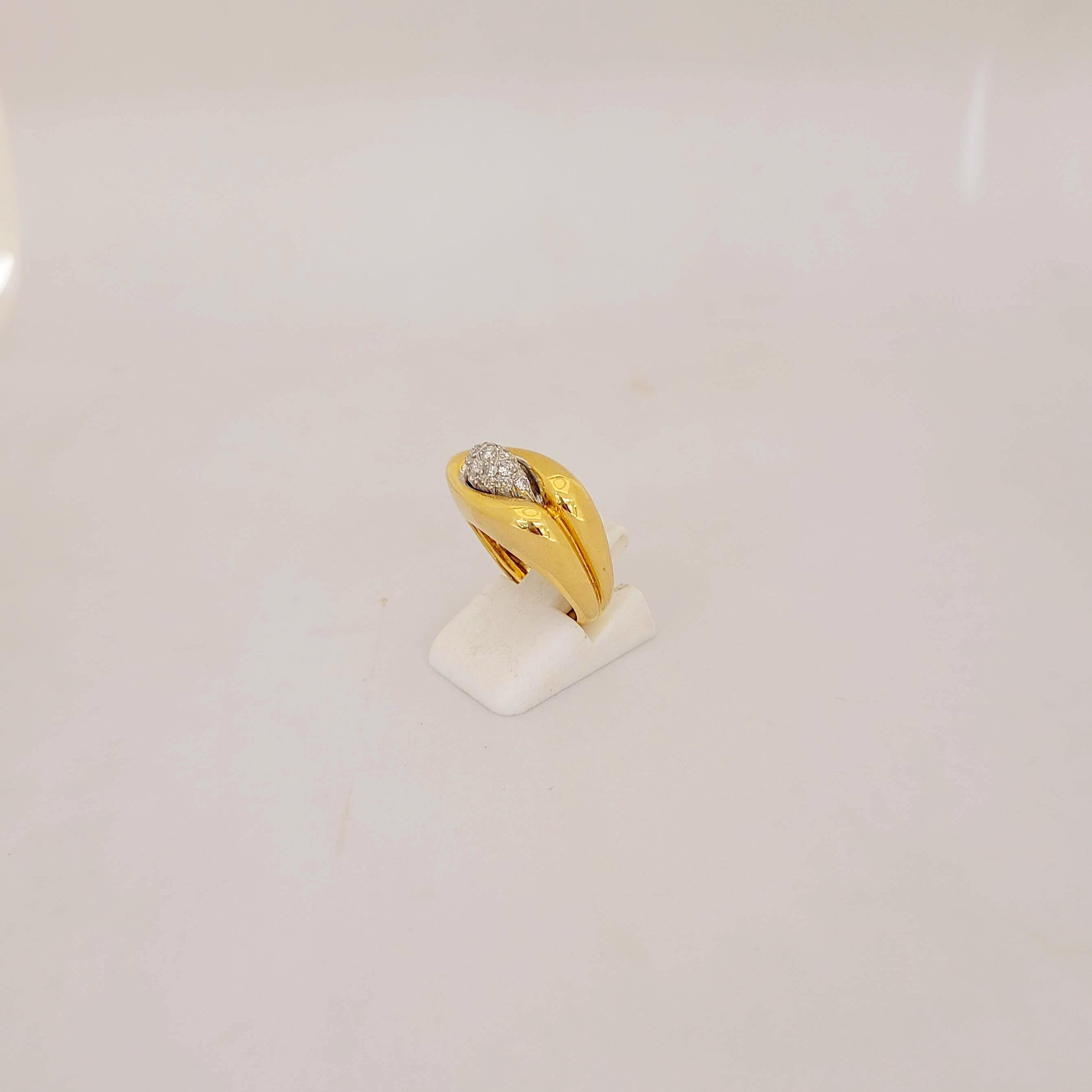 Cellini NYC 18 Karat Gelbgold und 0,29 Karat Diamant Pavé Ring für Damen oder Herren im Angebot