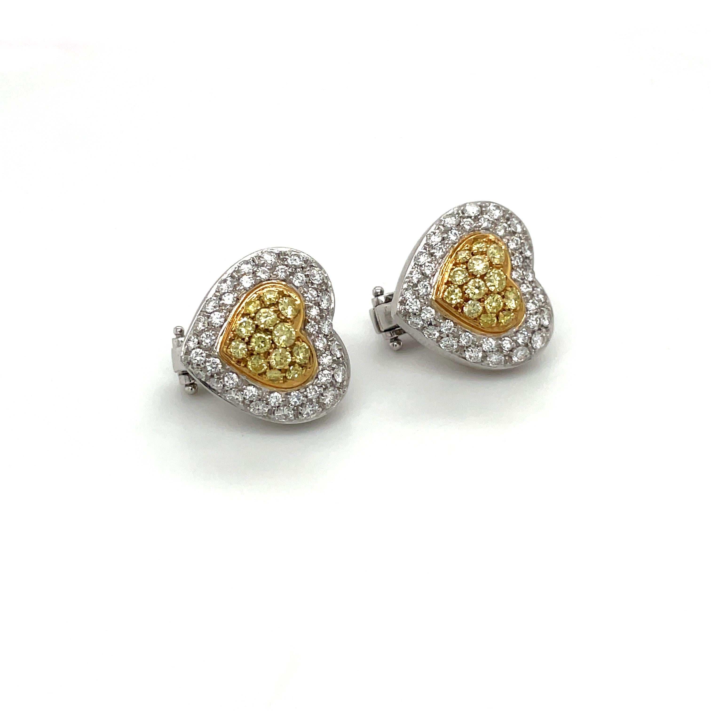 yellow diamond heart earrings