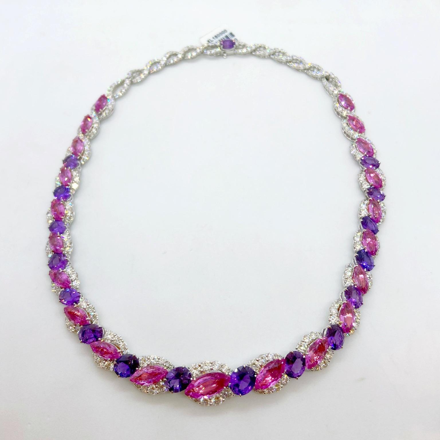 purple diamond necklace