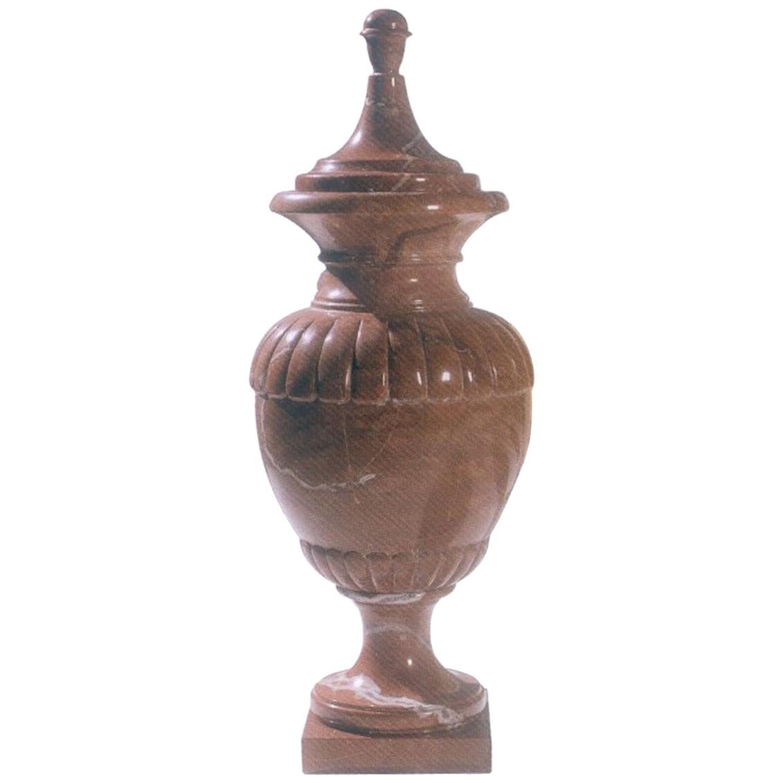 Cellini Vase in Rojo Alicante Marble For Sale