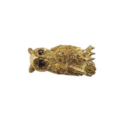 Cellino Broche/Pin Búho de oro amarillo de 18 quilates #23133