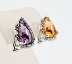 Pendientes Cellino Gemelos Fraternos Amatista y Citrino