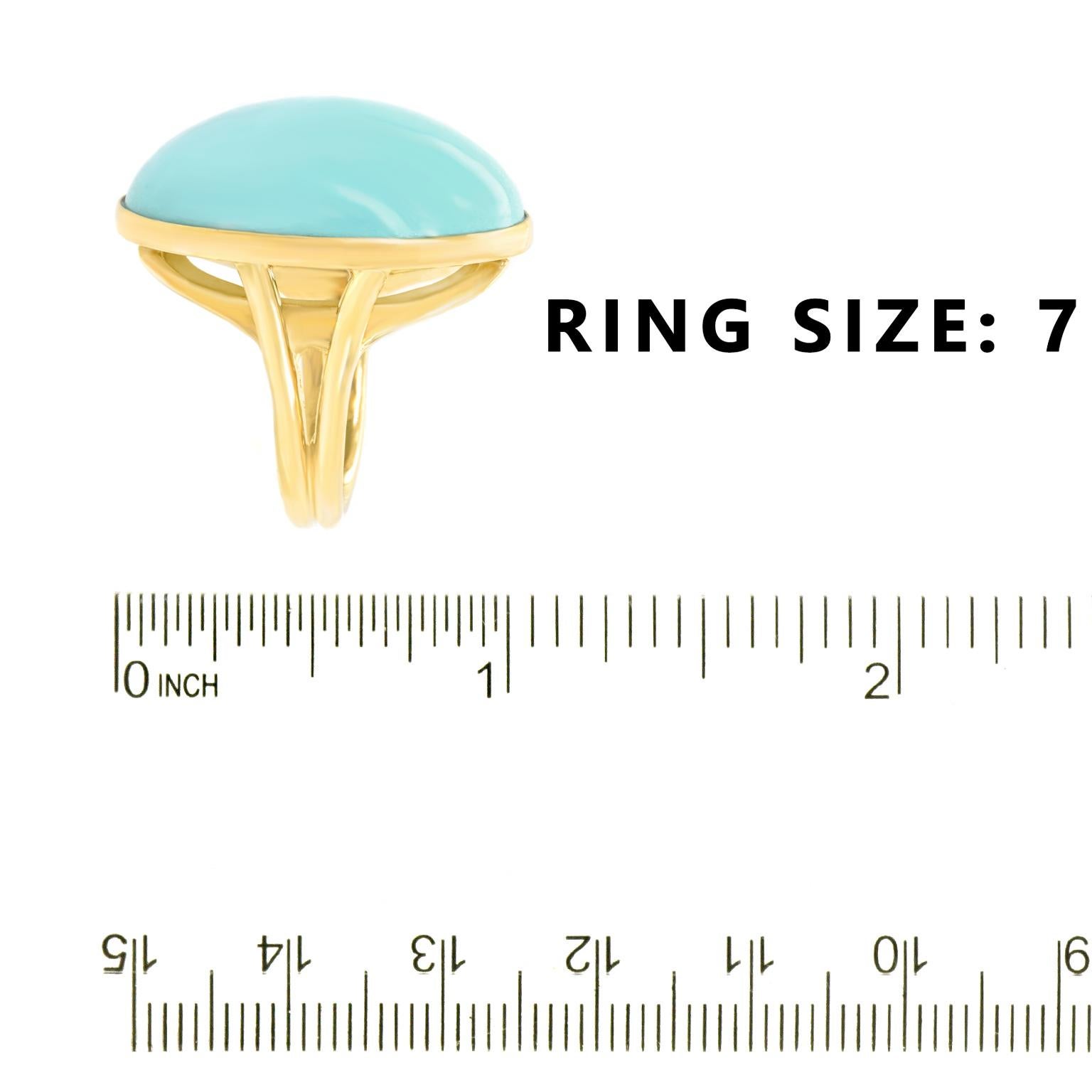Women's or Men's Cellino Persian Turquoise-Set Gold Ring