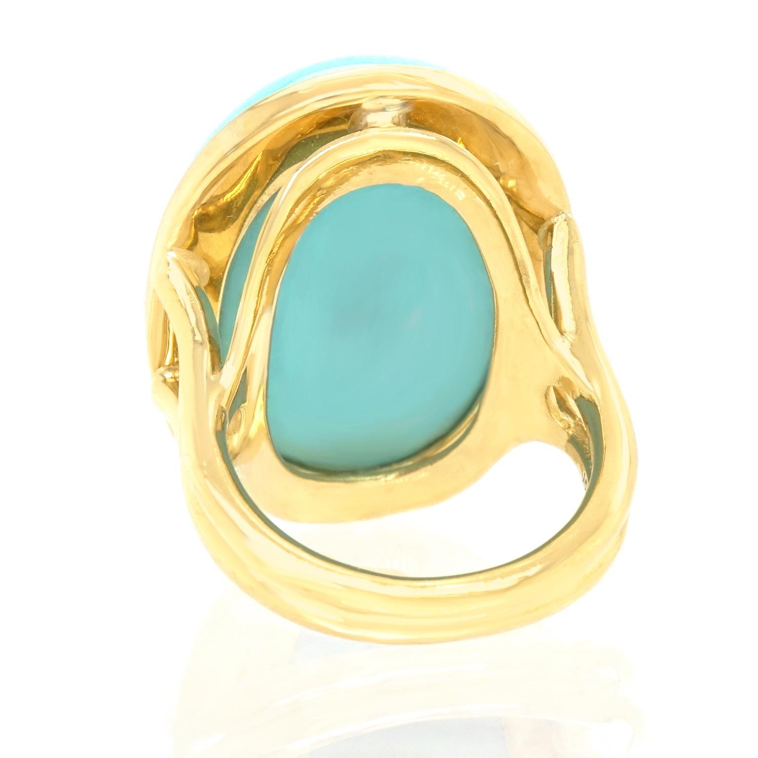 Cellino Persian Turquoise-Set Gold Ring 3