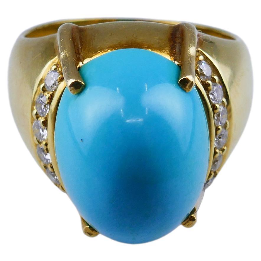 Mixed Cut Cellino Turquoise Diamond Ring
