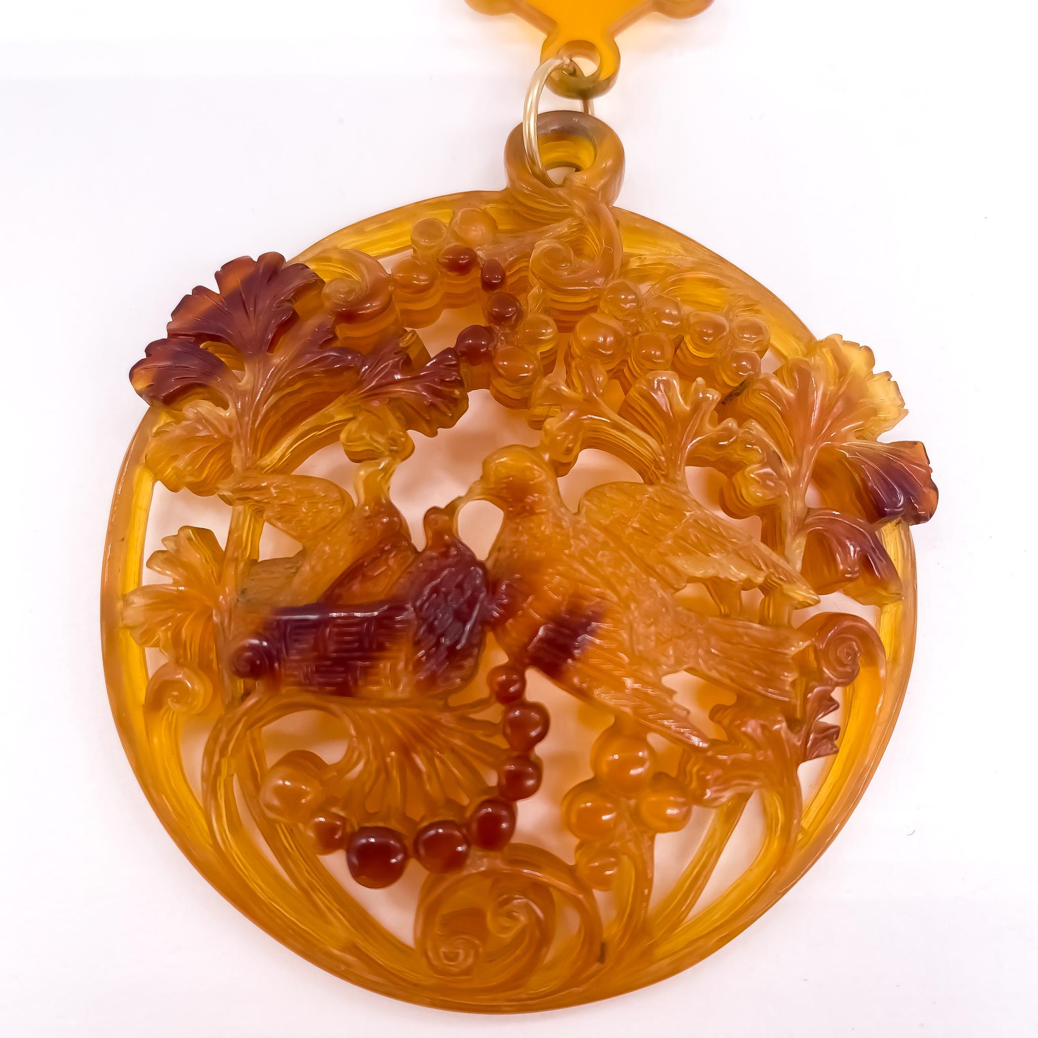 Celluloid Crafted Necklace Circa 1900 w/ 14K Gold  In New Condition In Carlsbad, CA