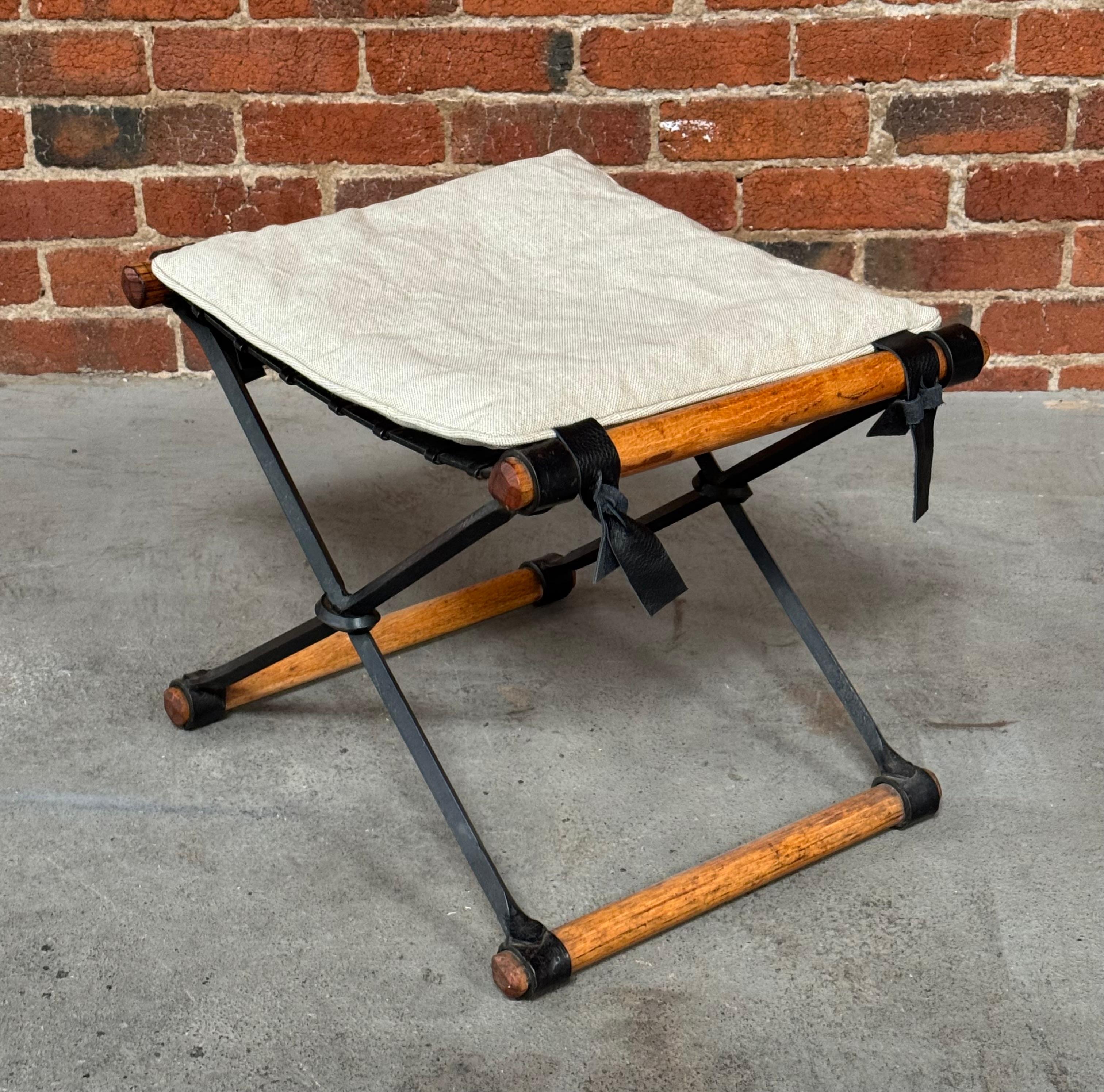 Mid-Century Modern Celo Baldon X Base Stool / Ottoman For Sale