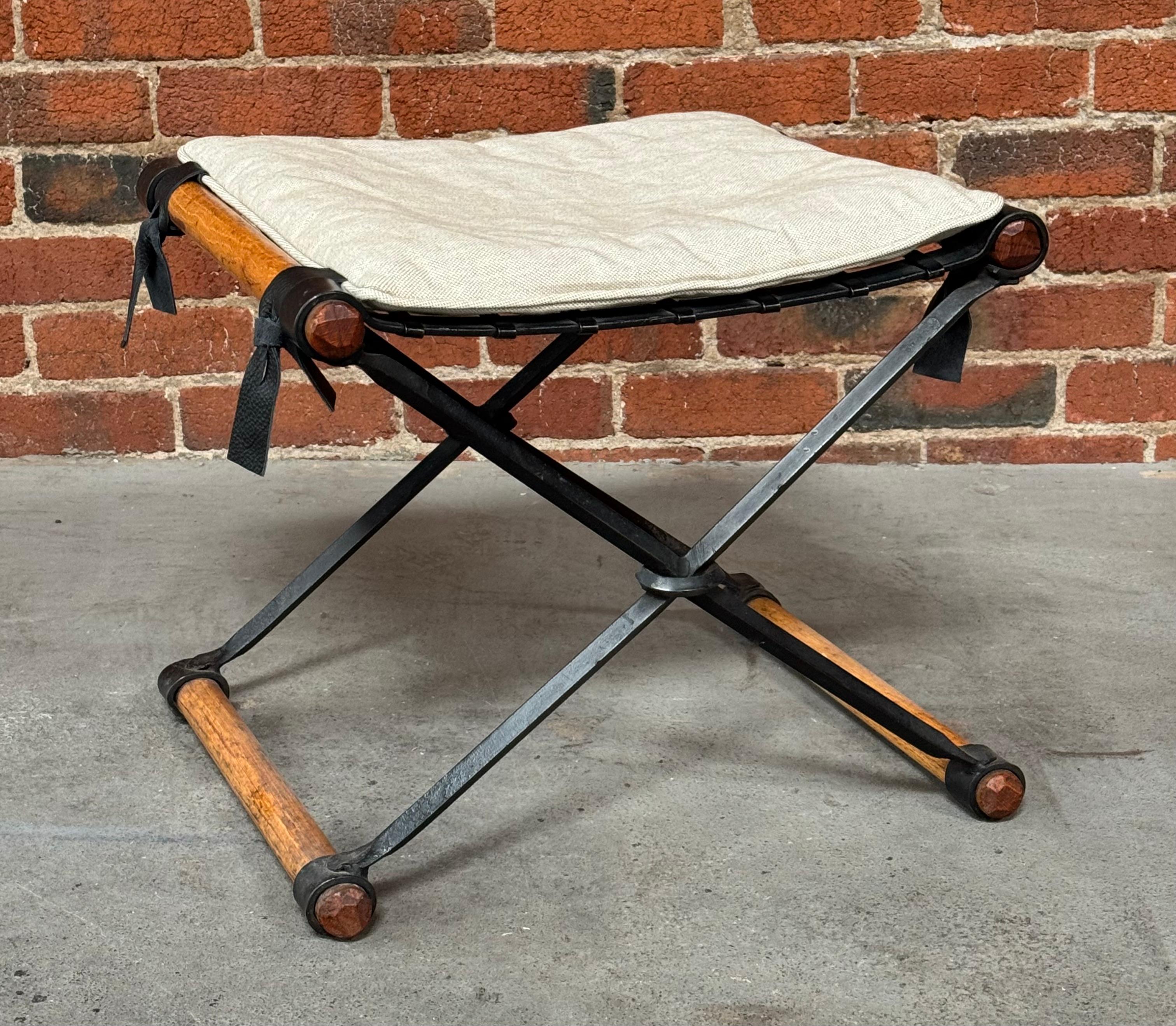 Hand-Crafted Celo Baldon X Base Stool / Ottoman For Sale