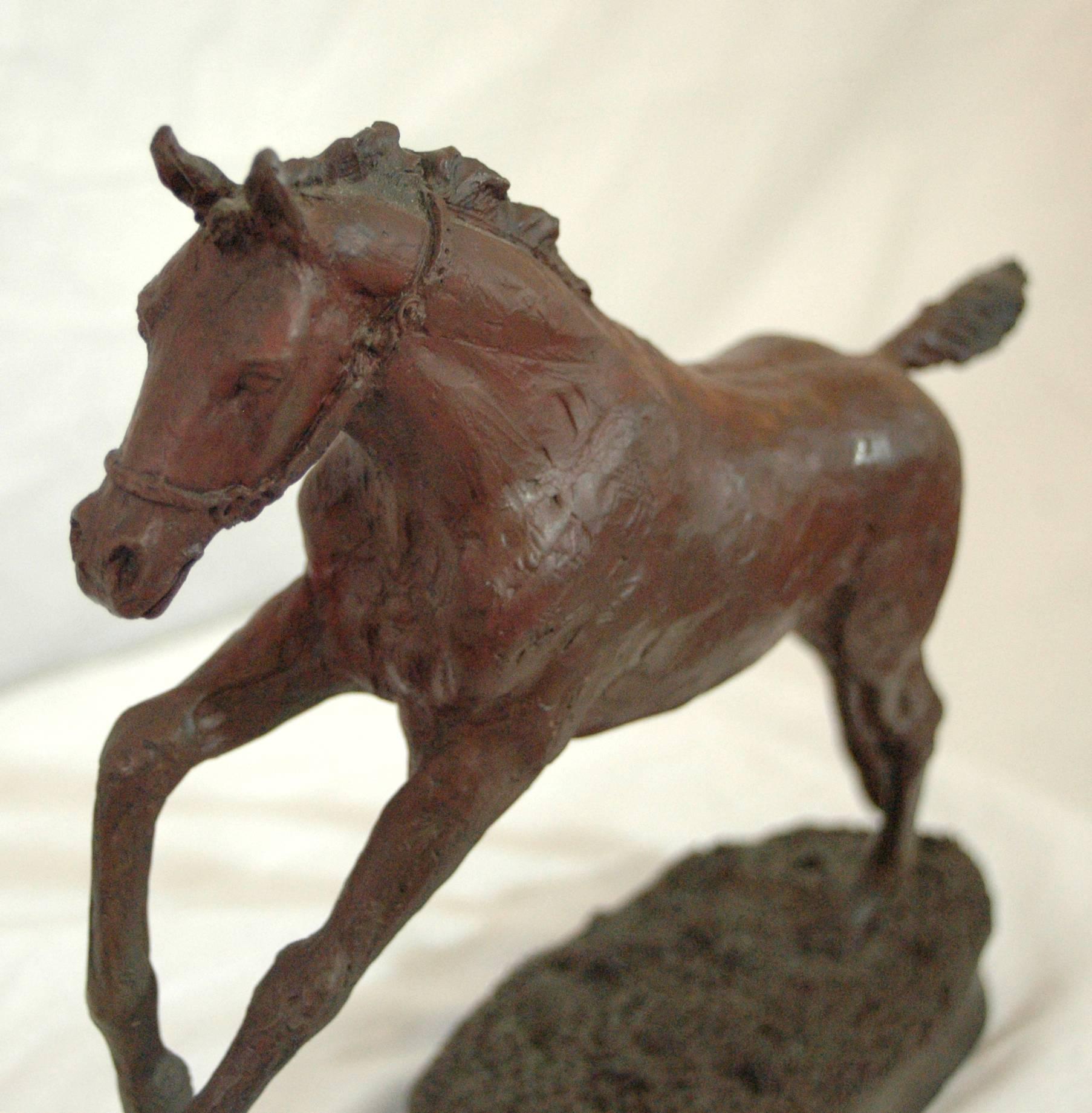 Running Horse; Célou Bonnet (French); bronze; edition 3/10 - Sculpture by Celou Bonnet