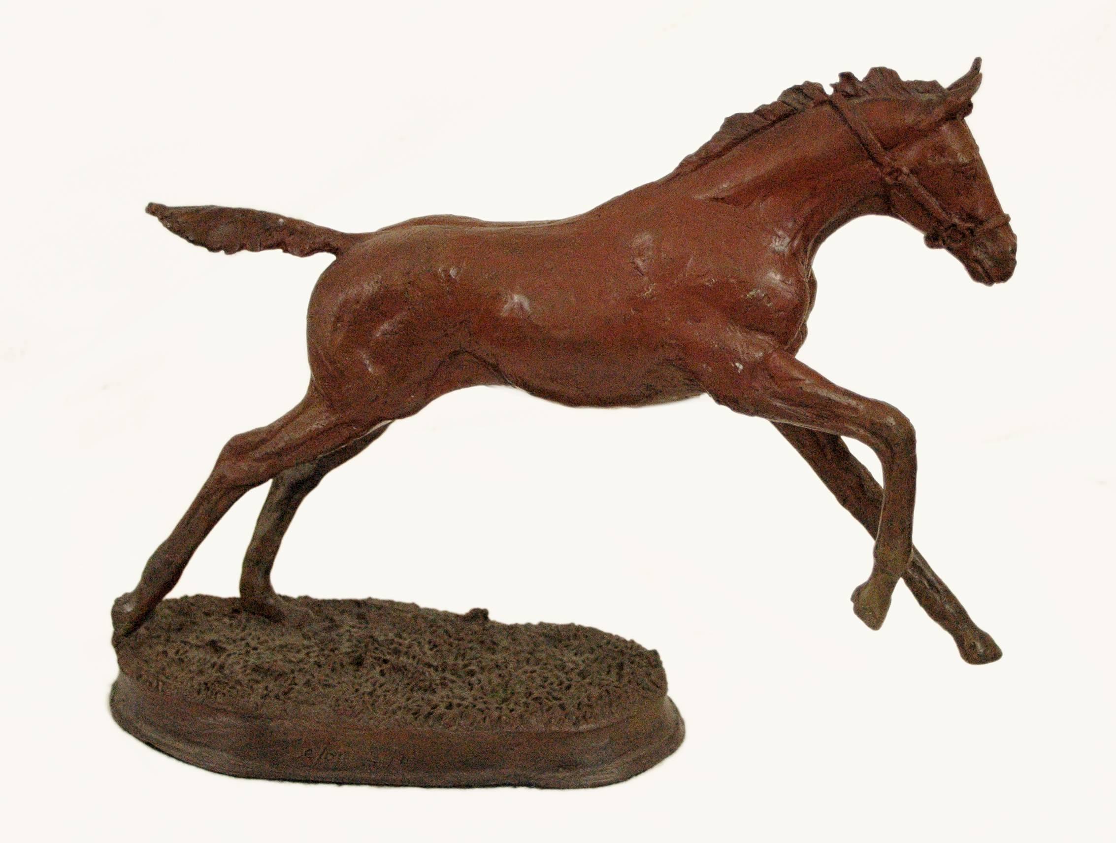 Celou Bonnet Figurative Sculpture - Running Horse; Célou Bonnet (French); bronze; edition 3/10