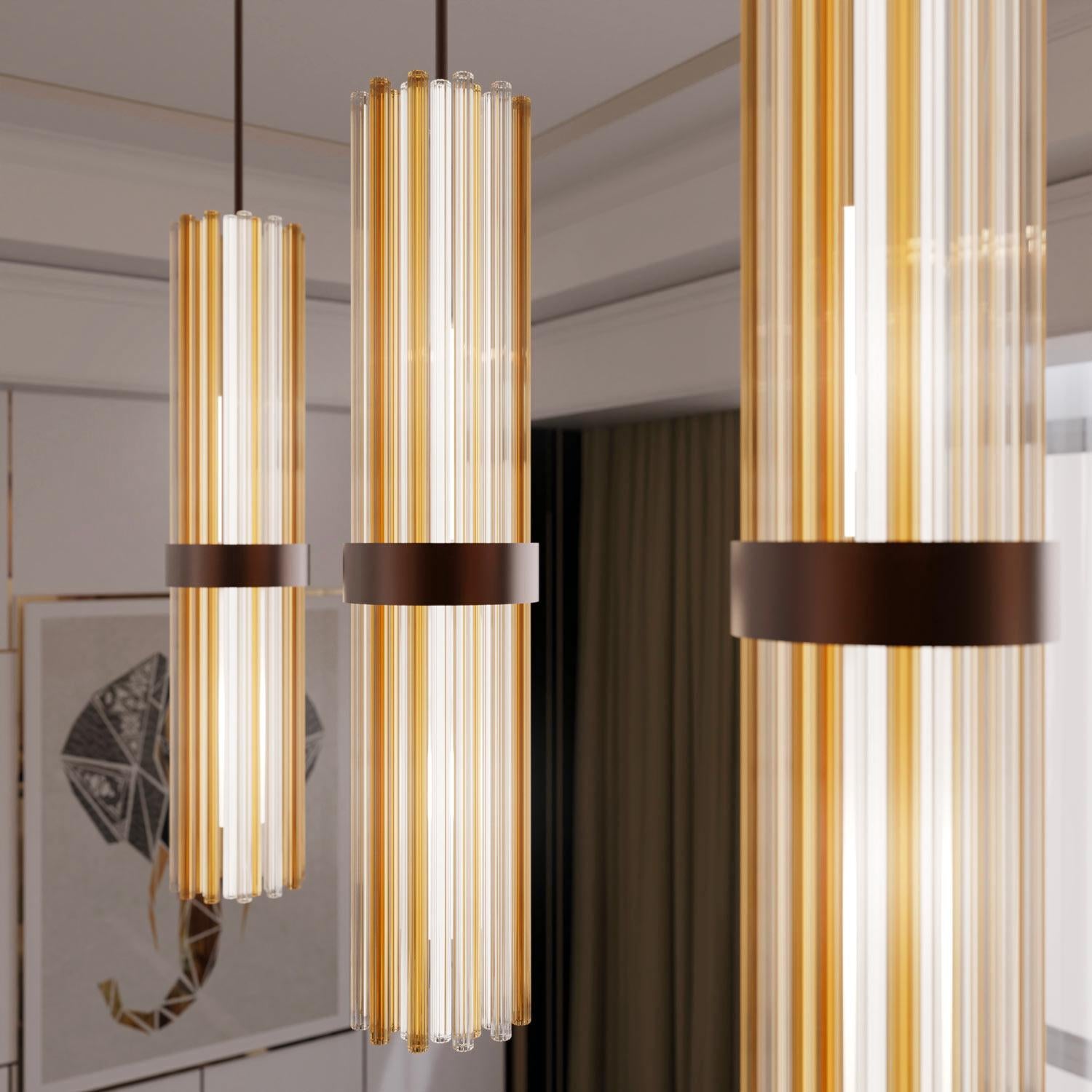 Contemporary CELSI Lampada a Sospensione in Vetro di Murano Fatto a Mano in Stile Moderno For Sale