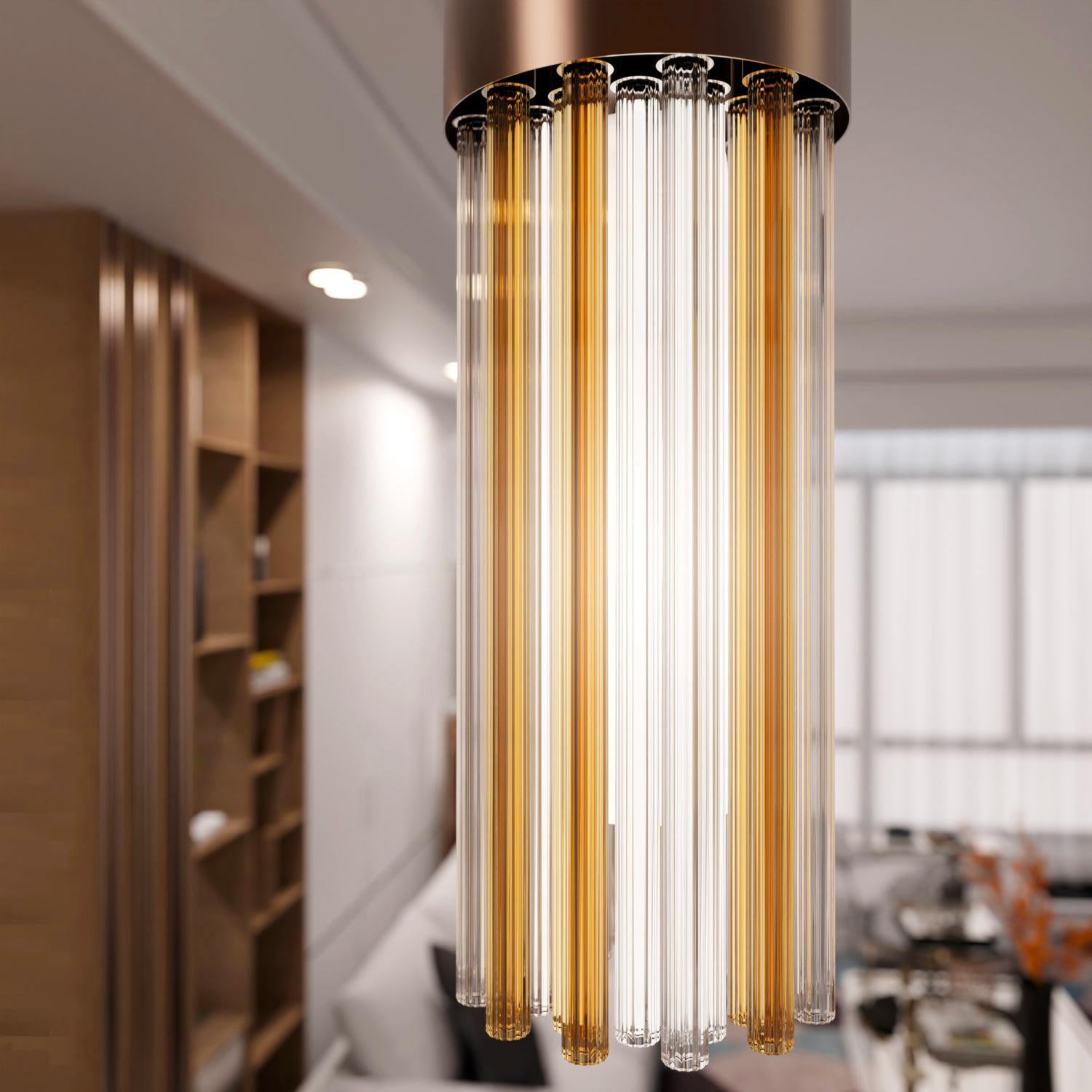 Metal CELSI Lampada a Sospensione in Vetro di Murano Fatto a Mano in Stile Moderno For Sale