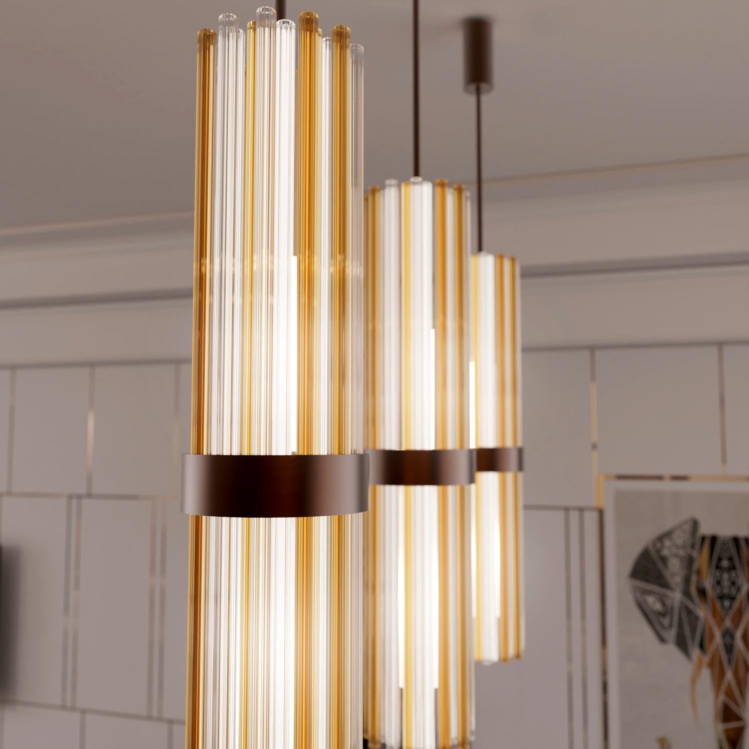 CELSI Lampada a Sospensione in Vetro di Murano Fatto a Mano in Stile Moderno For Sale 1