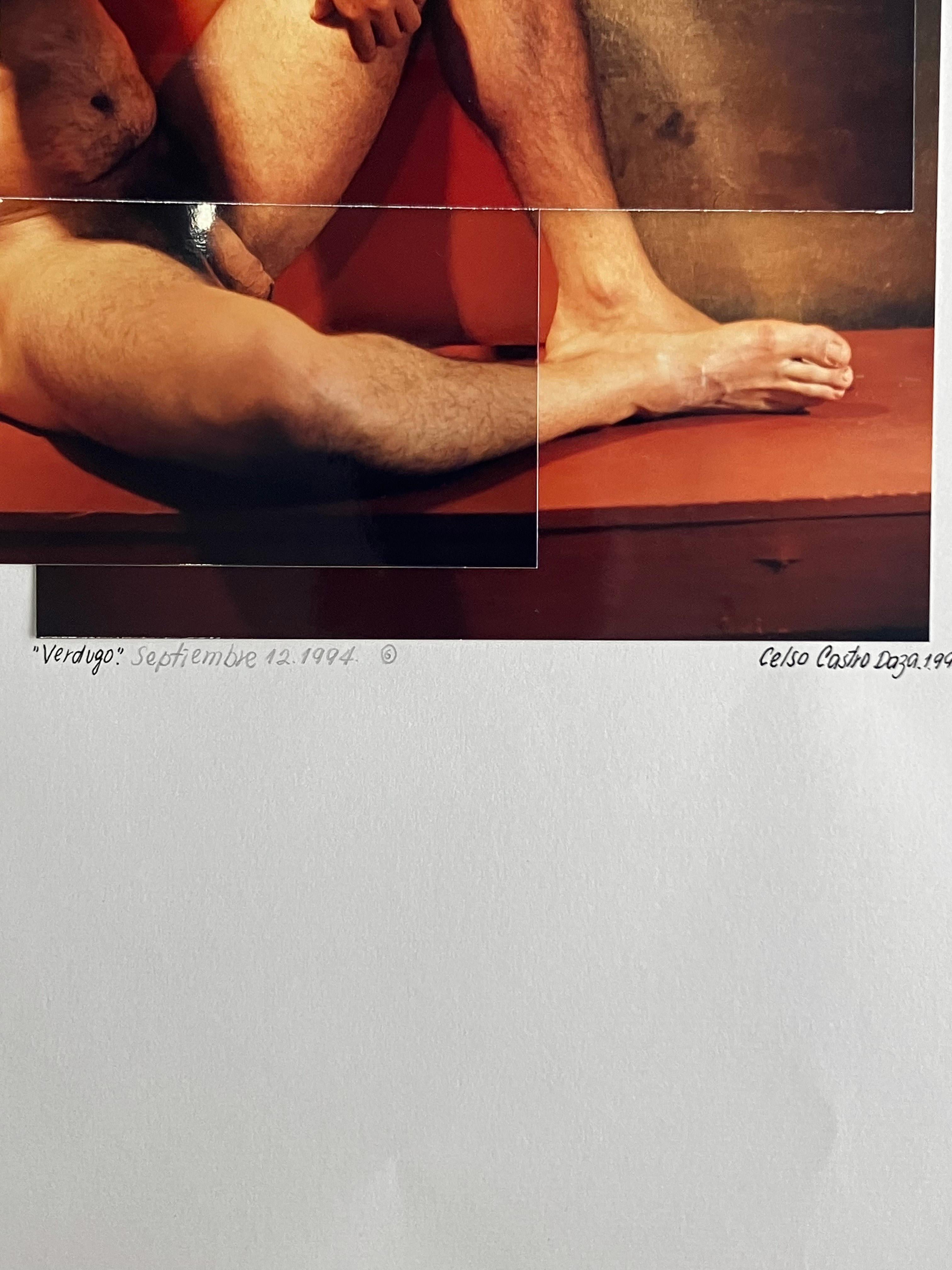 Andrés, Verdugo: 12 settembre. Dalla serie Guerreros. Collage di foto - Nude Photograph Grigio di Celso José Castro Daza