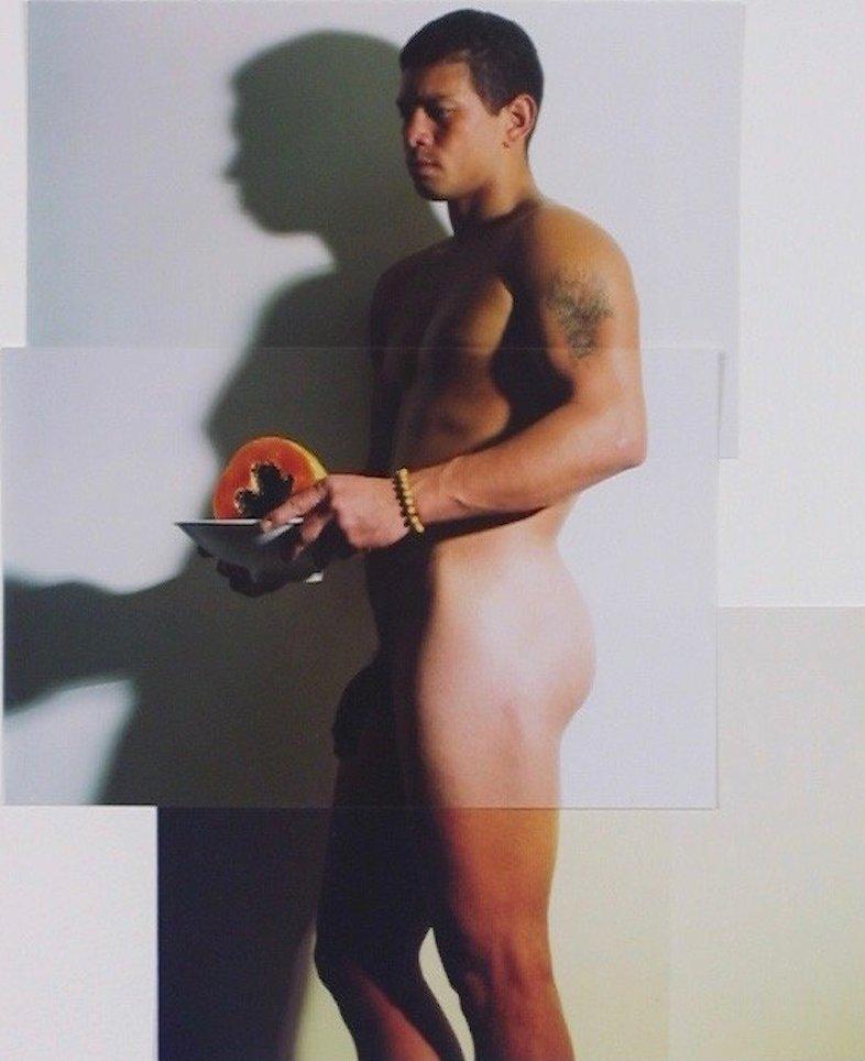Bodegon, Mauricio  Porträt aus der Serie The Frutas, Fotocollage, Gemischte Serie (Zeitgenössisch), Photograph, von Celso José Castro Daza
