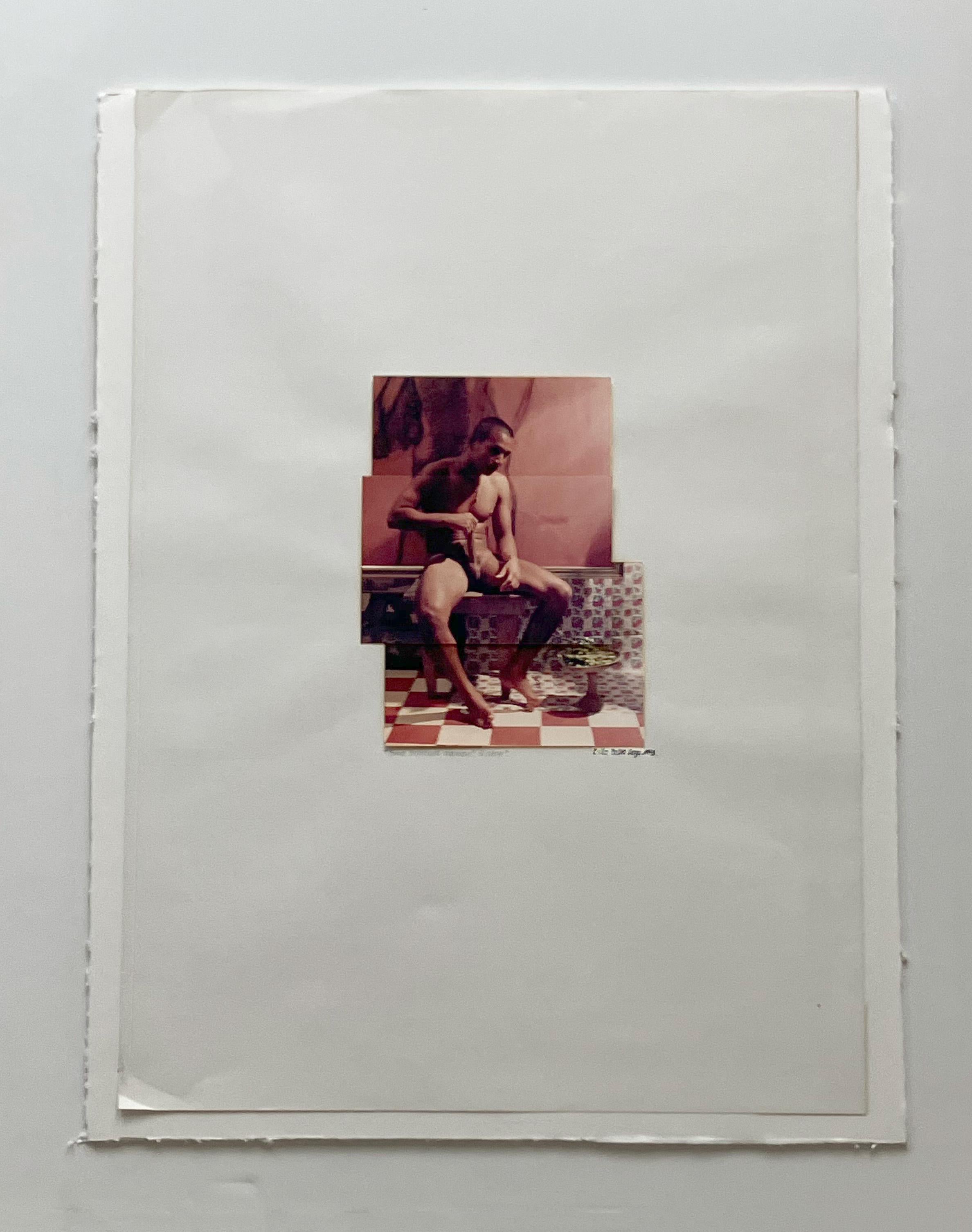 Como comiendo mamón. El Nene, 1993
Fom the series Guerreros
Unique Photo collage
Sheet size: 27.5 in. H x 19.5 in. W
Unframed

Signed, titled and dated by the artist

The root of these unique photographic works by the artist Celso Castro occurred