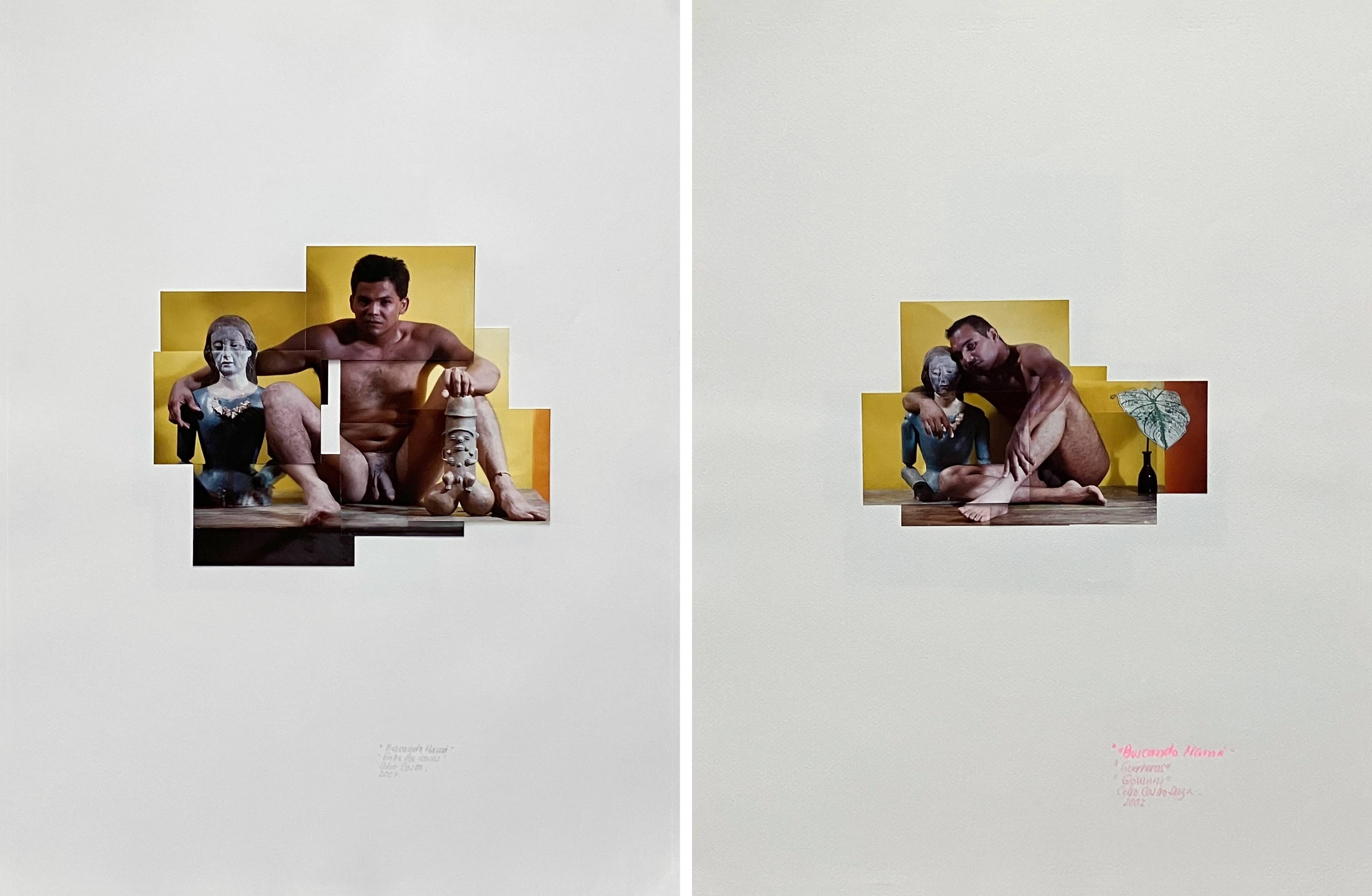 Nude Photograph de Celso José Castro Daza - Díptico Entre dos iconos y Guerreros Giovanni. Fotomontaje