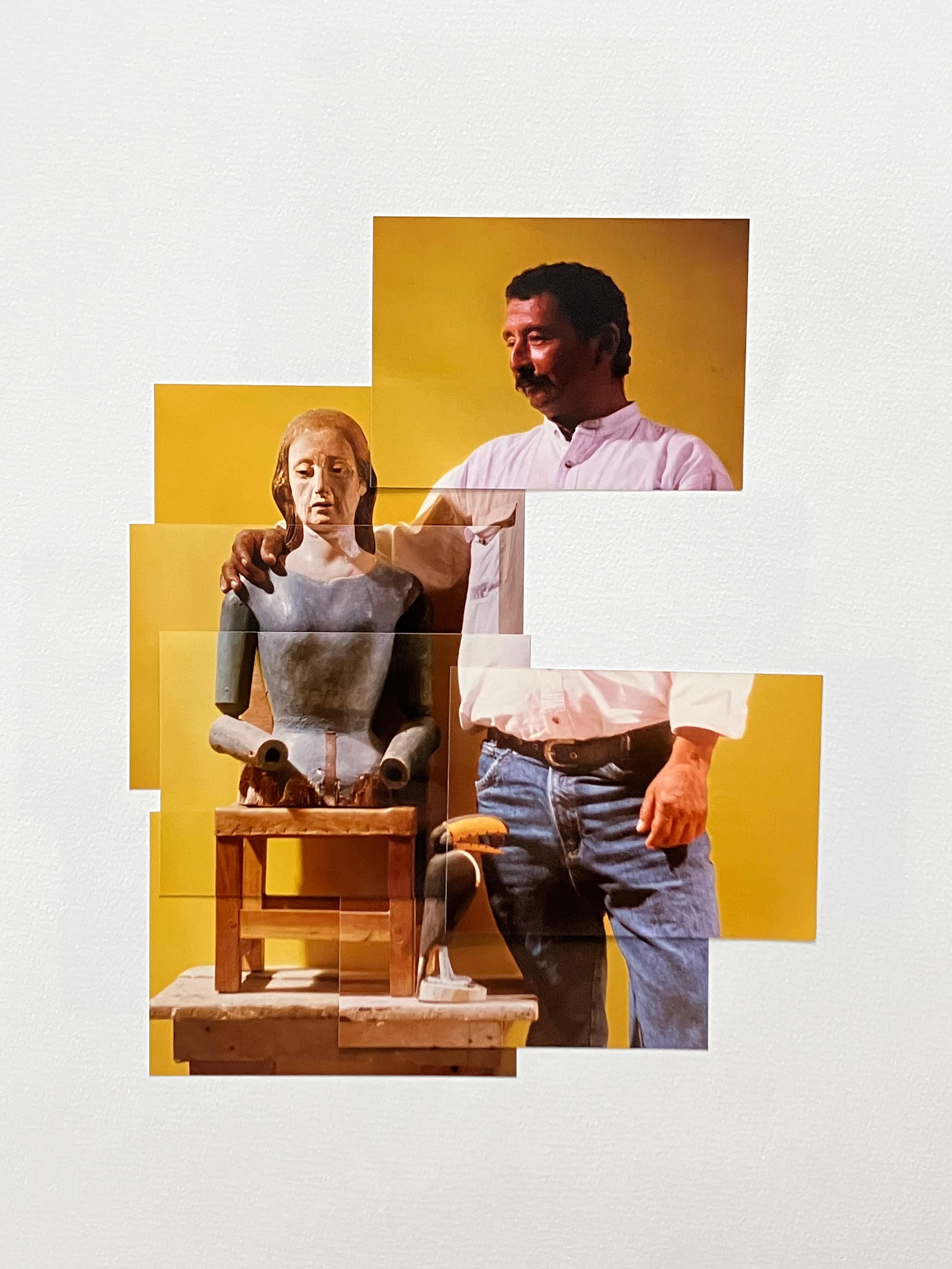 Díptico: Tomas y Sin título 1. De la serie Buscando una madre. Fotomontaje - Nude Photograph Beige de Celso José Castro Daza