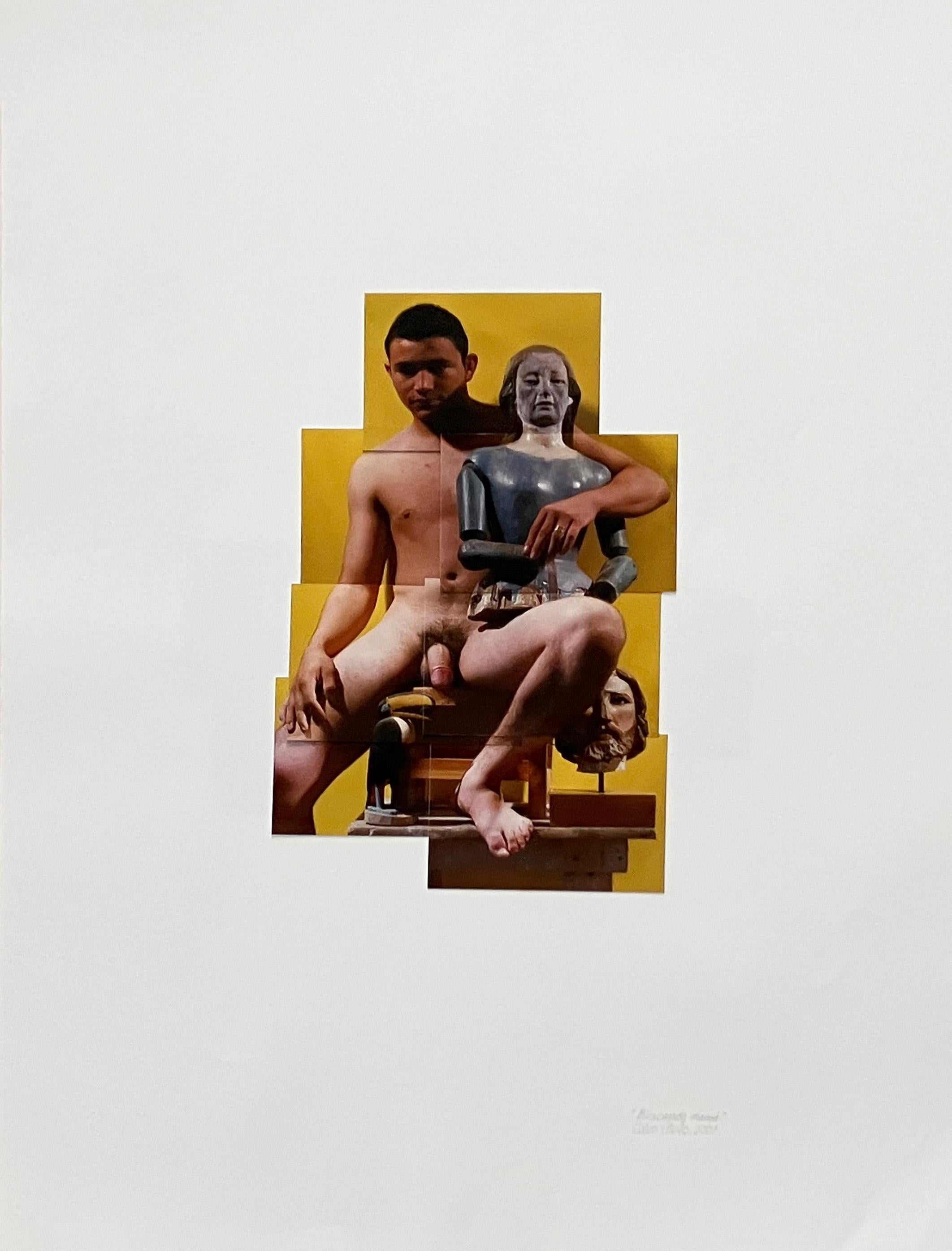 Díptico Sin título y Vendedor de Peto. De Buscando a una Madre. Fotomontaje - Photograph de Celso José Castro Daza