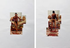 Fabian Diptychon. Aus der Serie „Serie“  Präkolumbianische Fantasie, Fotocollage