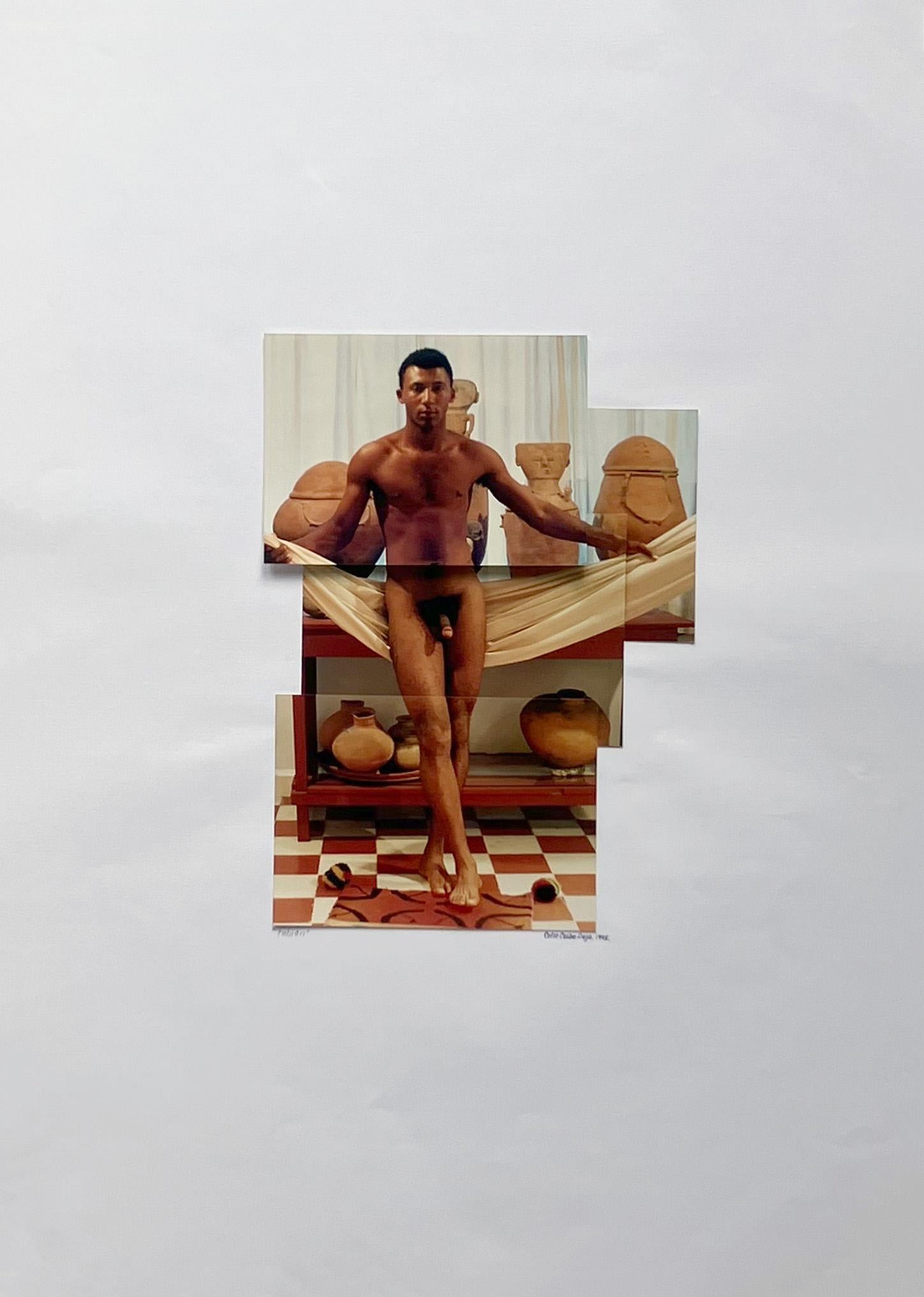 Fabian (Diptychon) von Celso José Castro Daza
Aus der Serie „Serie“  Präkolumbianische Fantasie 
Einzigartige Fotocollage
Gesamtblattgröße: 27,5 Zoll. H x 39 in. W
Einzelne Blattgröße: 27.5 Zoll. H x 19,5 in. W
1995
Ungerahmt

Diese einzigartigen
