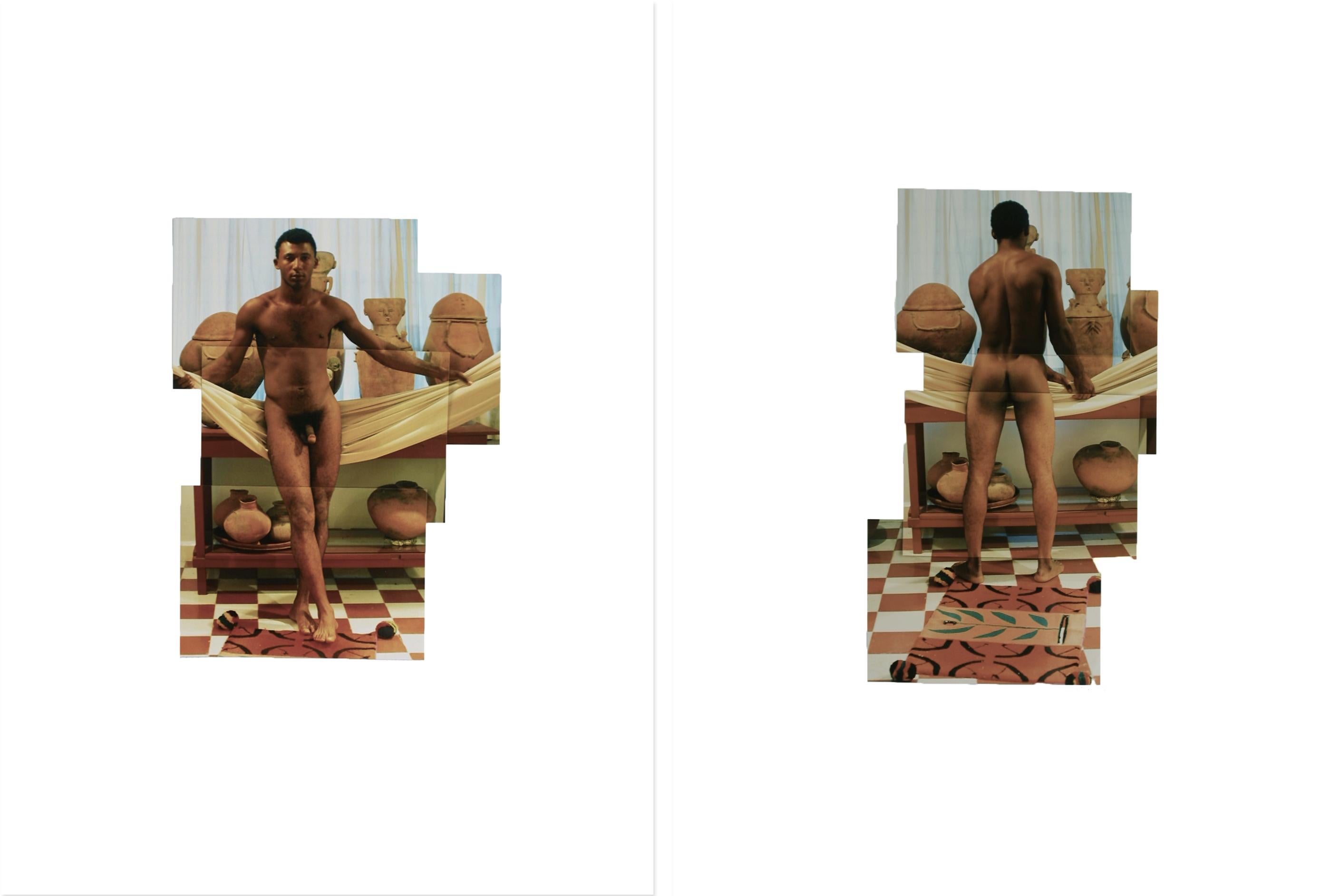 Celso José Castro Daza Nude Photograph - Fabian Diptych. From The Pre-Columbian Fantasy series, Photo Collage 