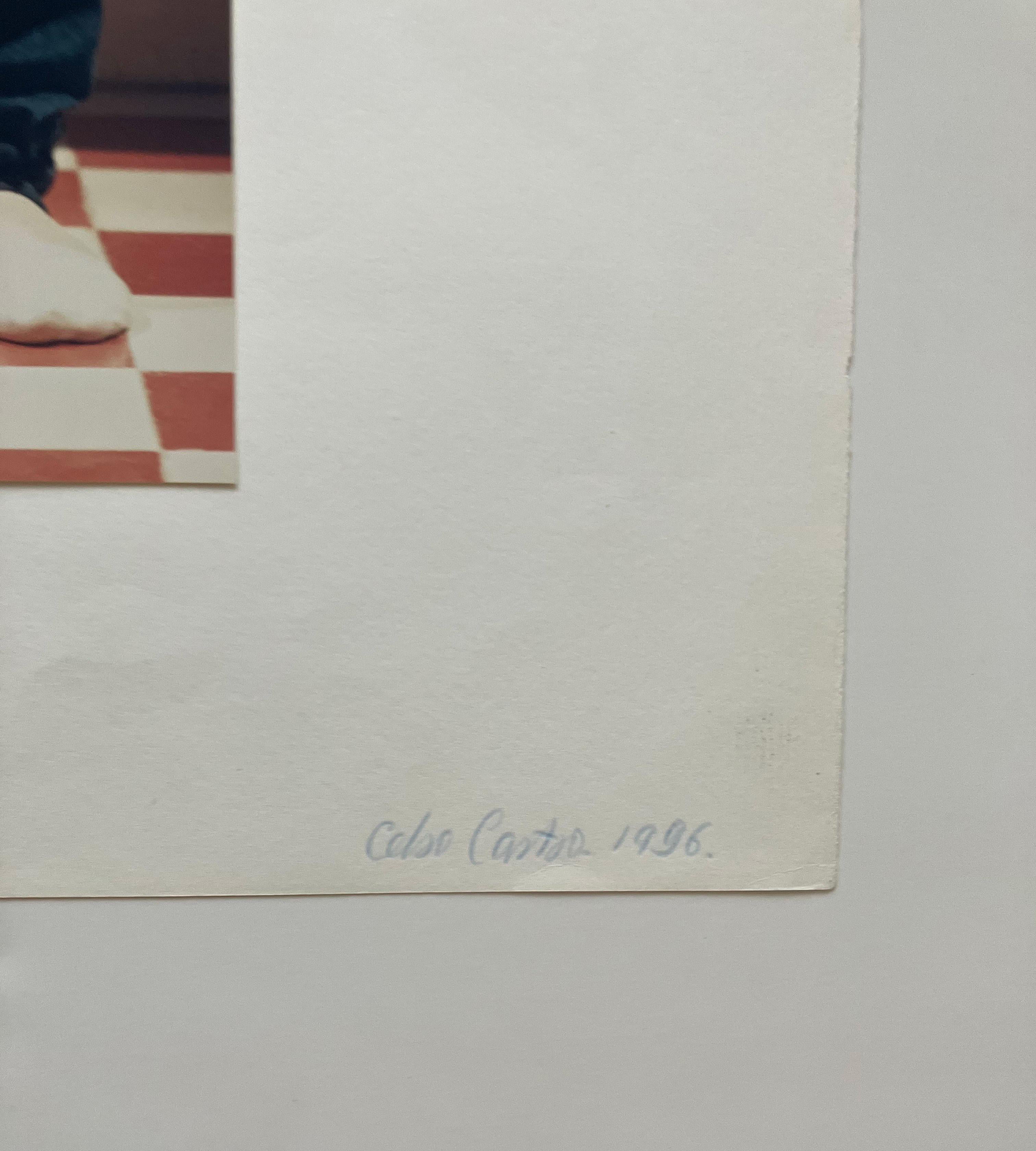 Francisco Castilla, Lotero. Aus der Serie Guerreros. Fotocollage (Beige), Nude Photograph, von Celso José Castro Daza