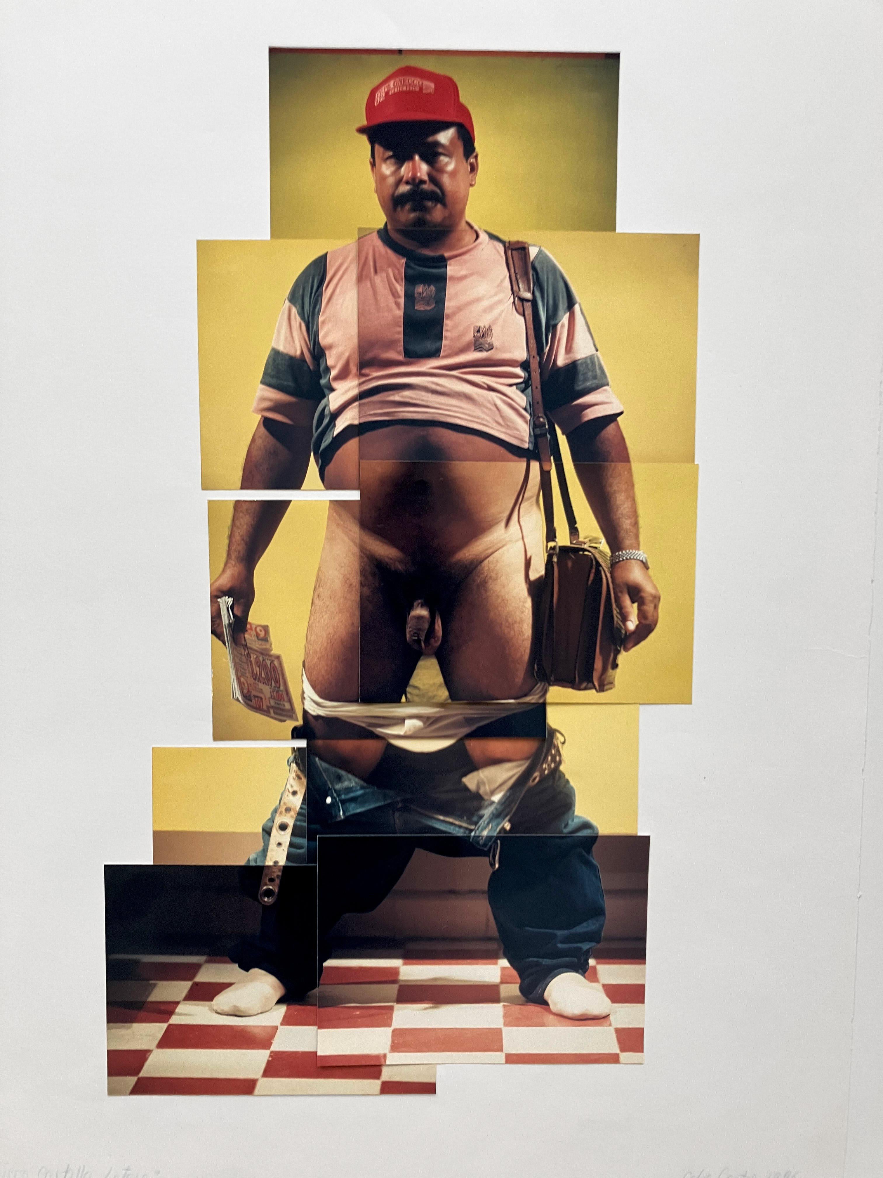 Francisco Castilla, Lotero von Celso José Castro Daza
Aus der Serie Guerreros. 
Einzigartige Fotocollage
Blattgröße: 27,5 Zoll. H x 19,5 in. W
1996
Ungerahmt
Signiert, betitelt und datiert vom Künstler

Diese einzigartigen fotografischen Arbeiten